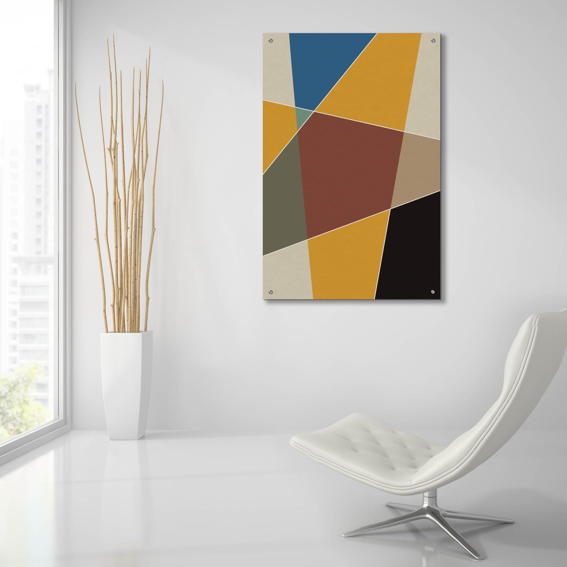 Epic Art 'Abstract Geometric 6' by Gary Williams, Acrylic Glass Wall Art,24x36