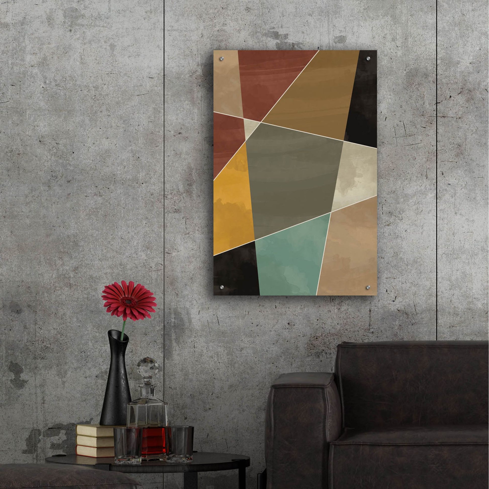 Epic Art 'Abstract Geometric 7' by Gary Williams, Acrylic Glass Wall Art,24x36