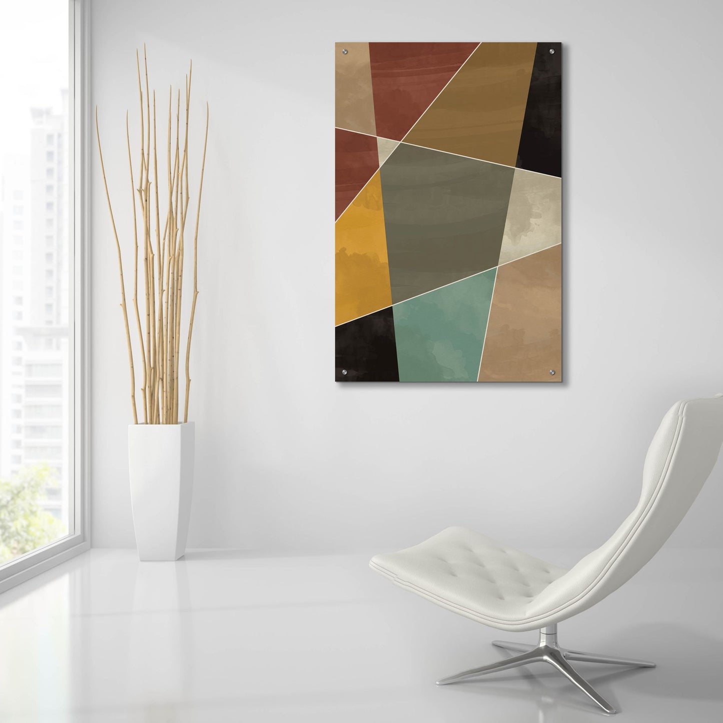 Epic Art 'Abstract Geometric 7' by Gary Williams, Acrylic Glass Wall Art,24x36