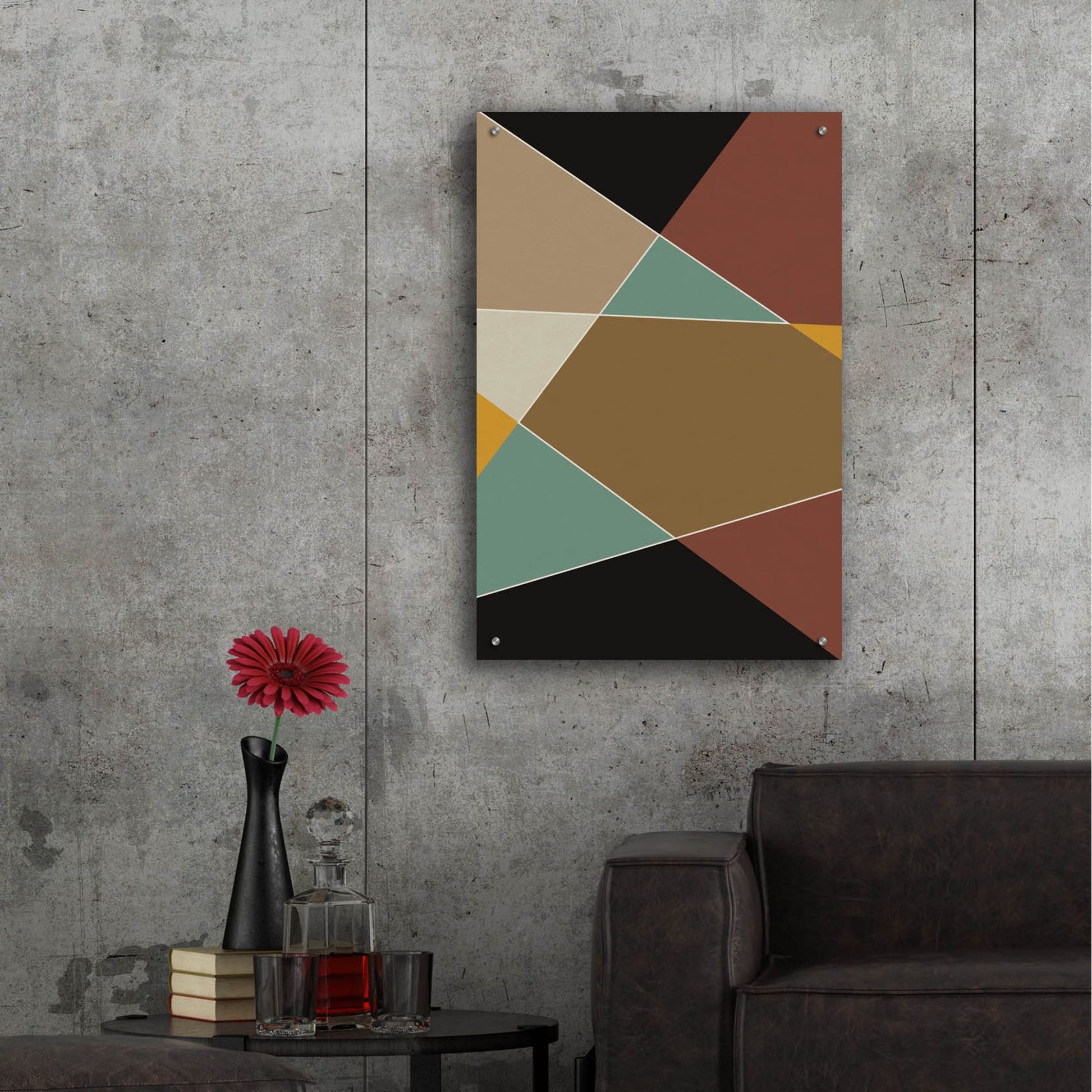 Epic Art 'Abstract Geometric 8' by Gary Williams, Acrylic Glass Wall Art,24x36