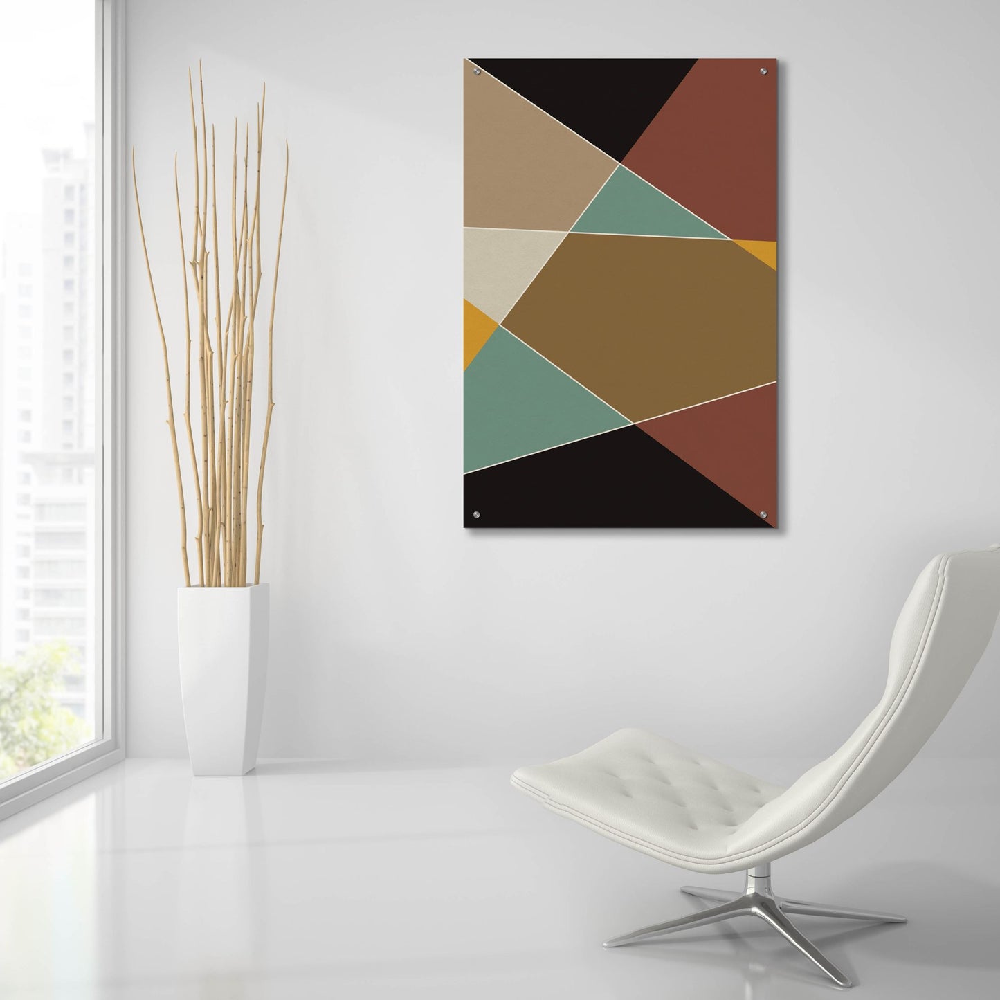 Epic Art 'Abstract Geometric 8' by Gary Williams, Acrylic Glass Wall Art,24x36