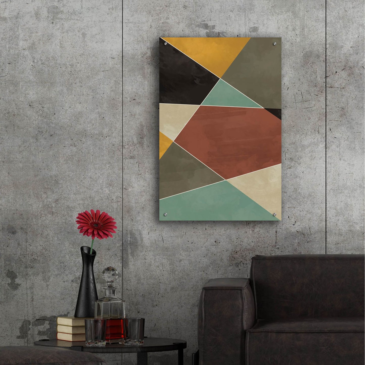 Epic Art 'Abstract Geometric 9' by Gary Williams, Acrylic Glass Wall Art,24x36