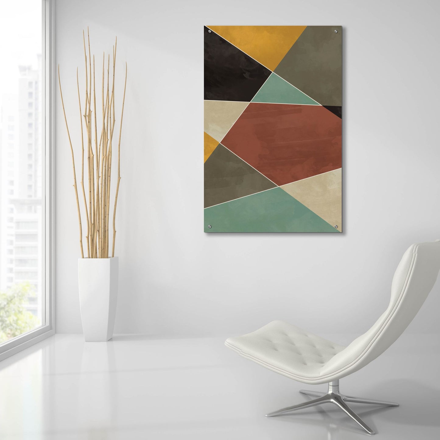 Epic Art 'Abstract Geometric 9' by Gary Williams, Acrylic Glass Wall Art,24x36