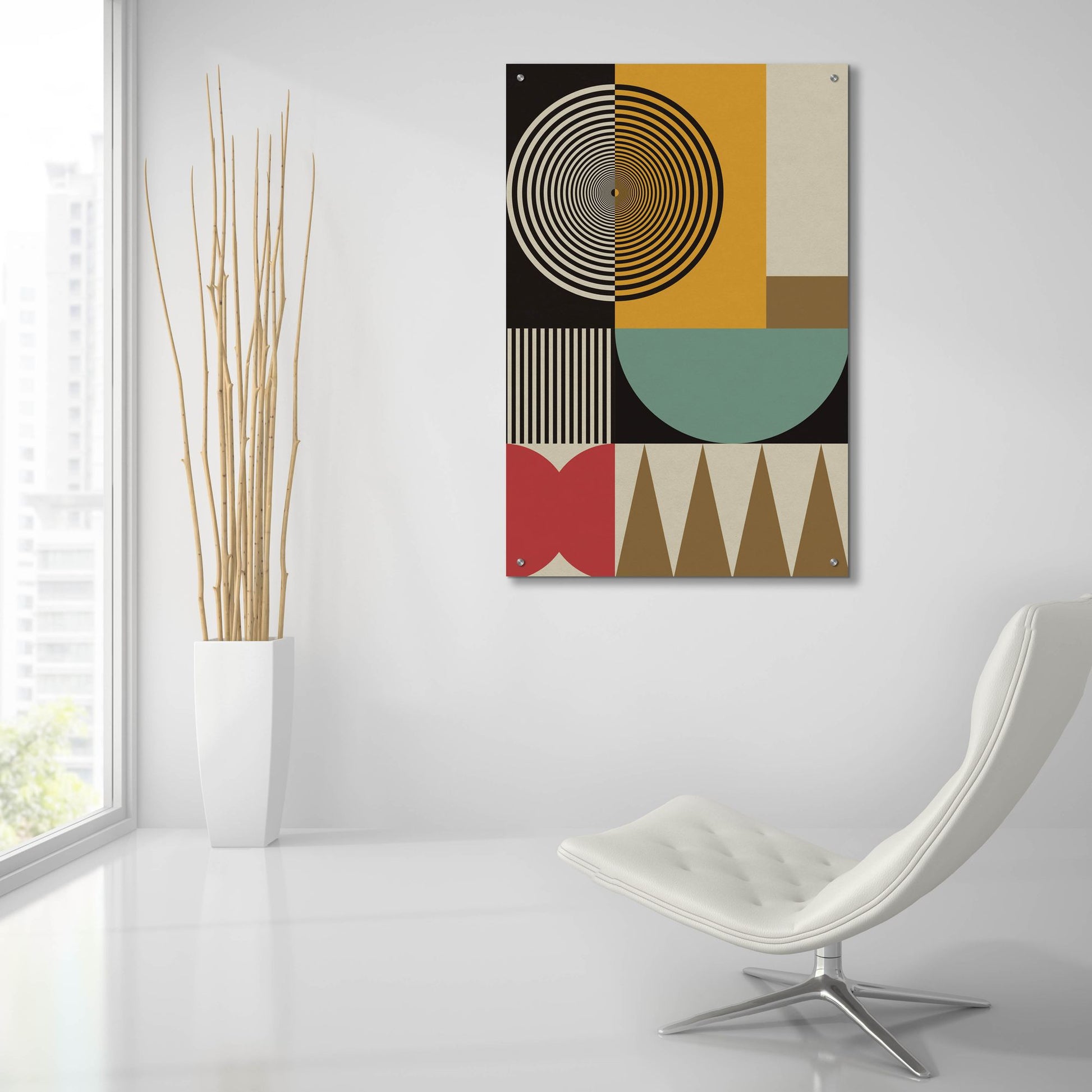 Epic Art 'Abstract Geometric 12' by Gary Williams, Acrylic Glass Wall Art,24x36