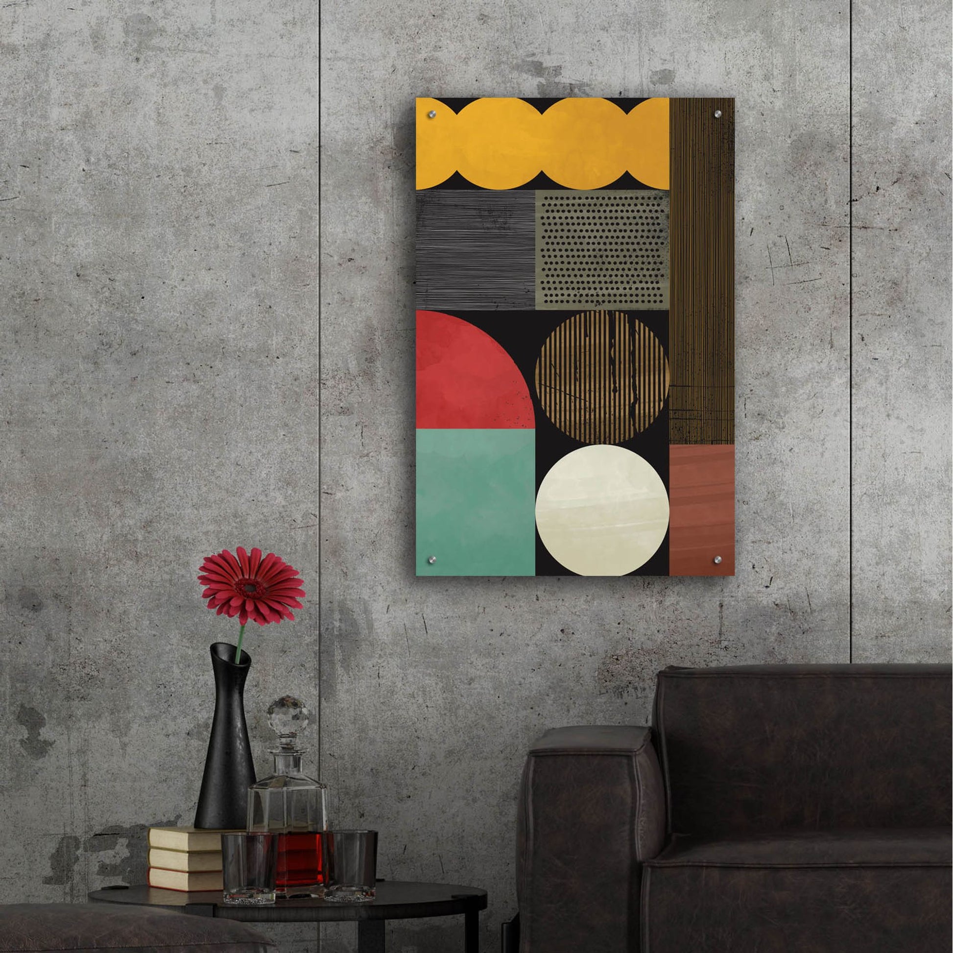 Epic Art 'Abstract Geometric 15' by Gary Williams, Acrylic Glass Wall Art,24x36