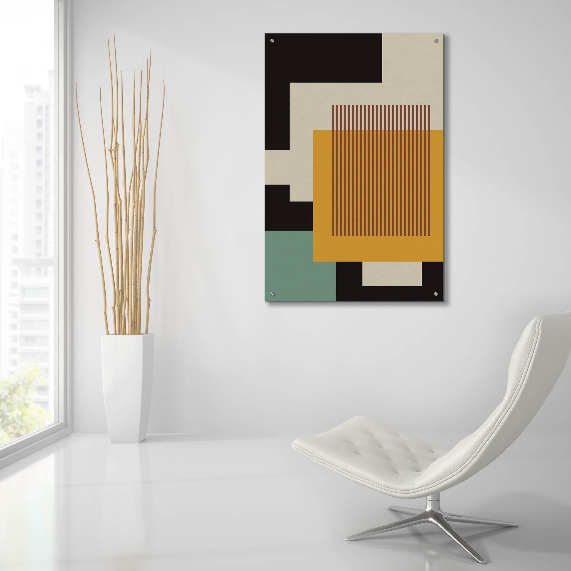 Epic Art 'Abstract Geometric 17' by Gary Williams, Acrylic Glass Wall Art,24x36