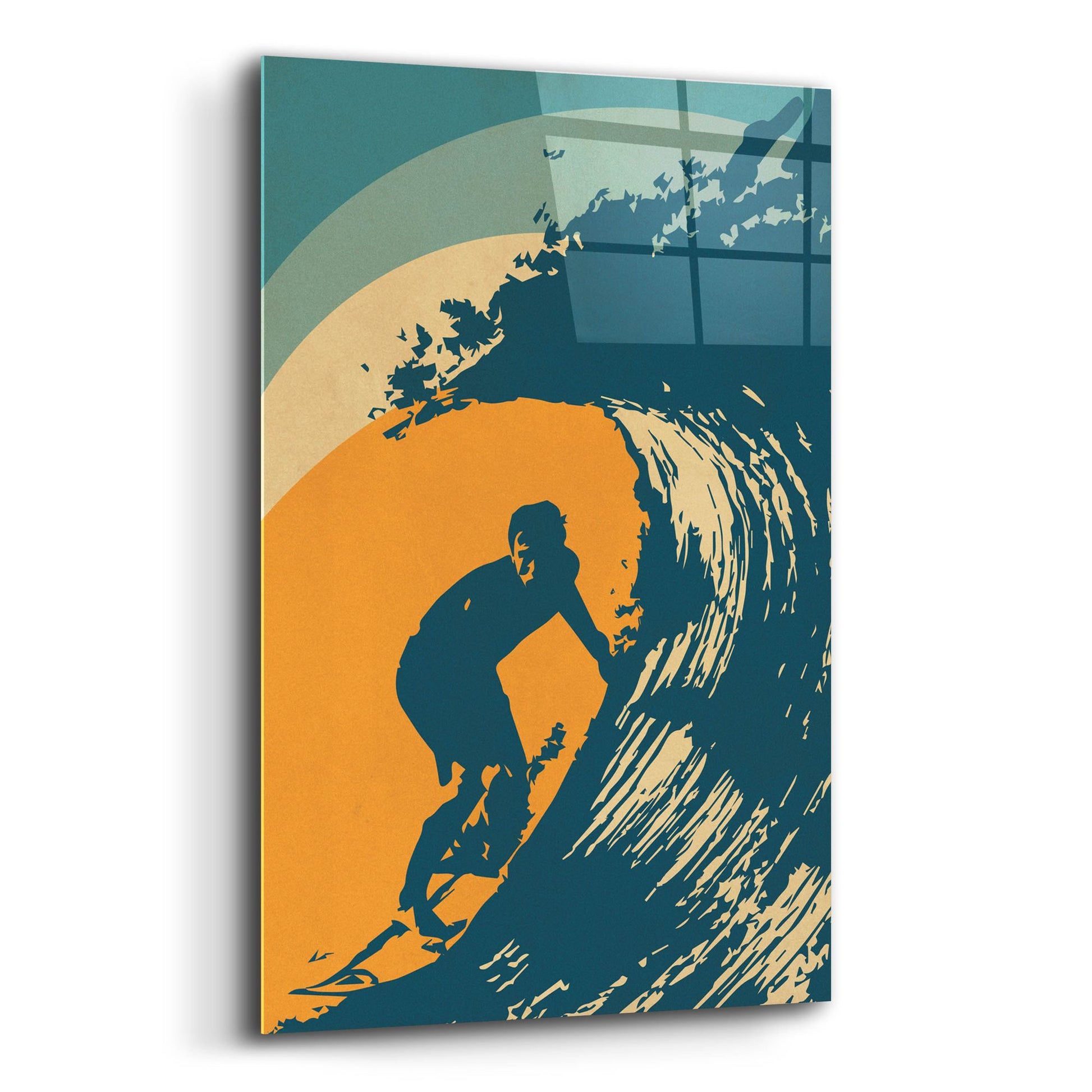 Epic Art 'Retro Surfer' by Gary Williams, Acrylic Glass Wall Art,12x16