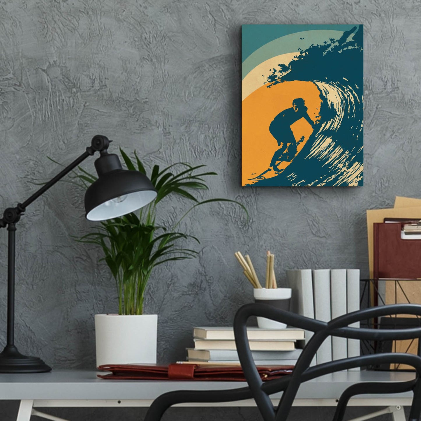 Epic Art 'Retro Surfer' by Gary Williams, Acrylic Glass Wall Art,12x16