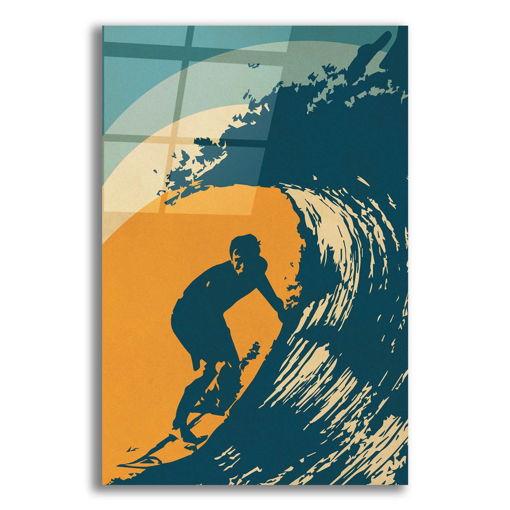 Epic Art 'Retro Surfer' by Gary Williams, Acrylic Glass Wall Art,12x16