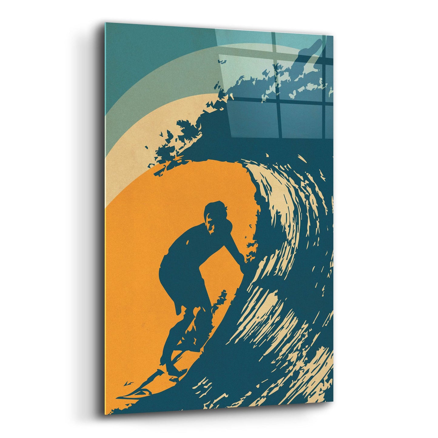 Epic Art 'Retro Surfer' by Gary Williams, Acrylic Glass Wall Art,16x24