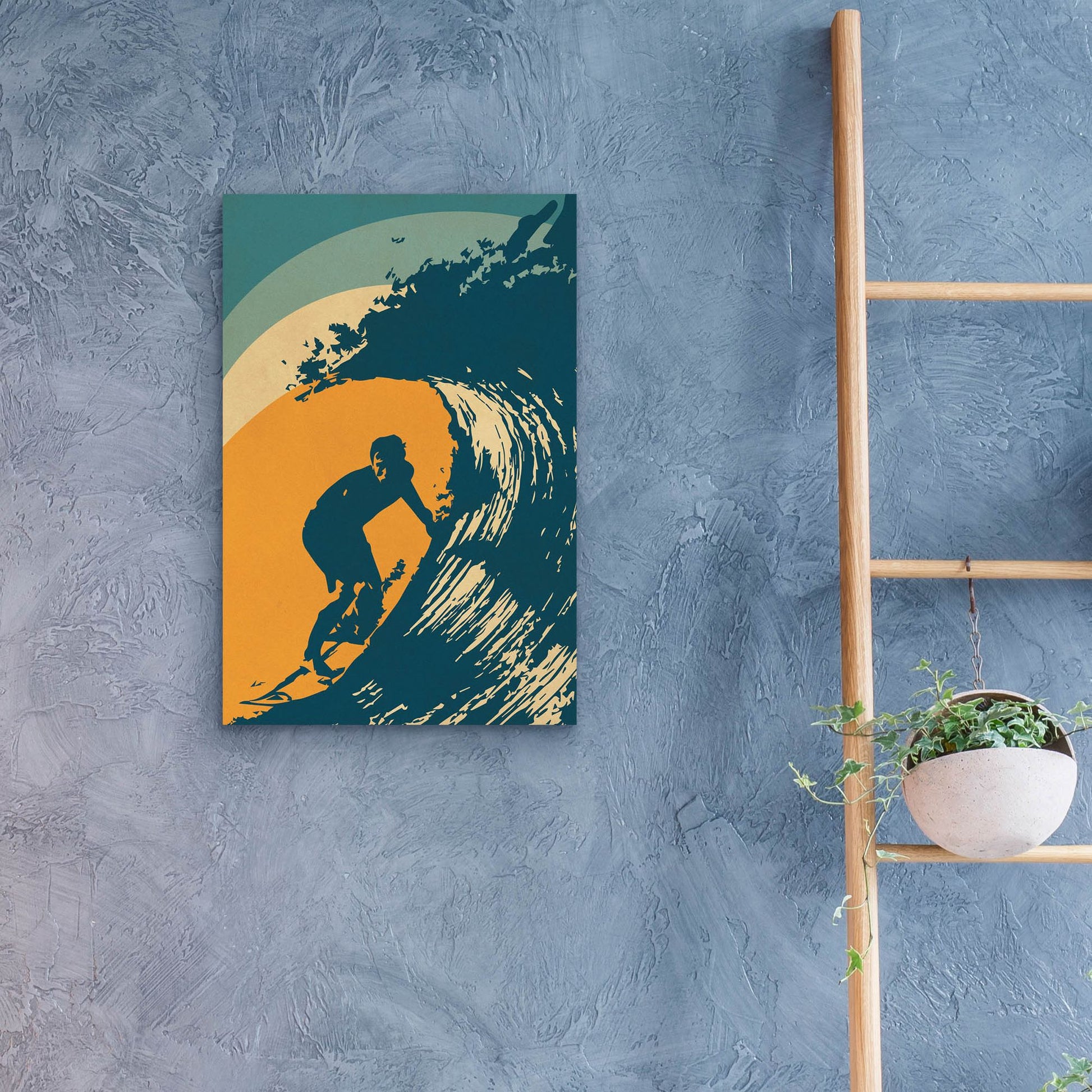 Epic Art 'Retro Surfer' by Gary Williams, Acrylic Glass Wall Art,16x24