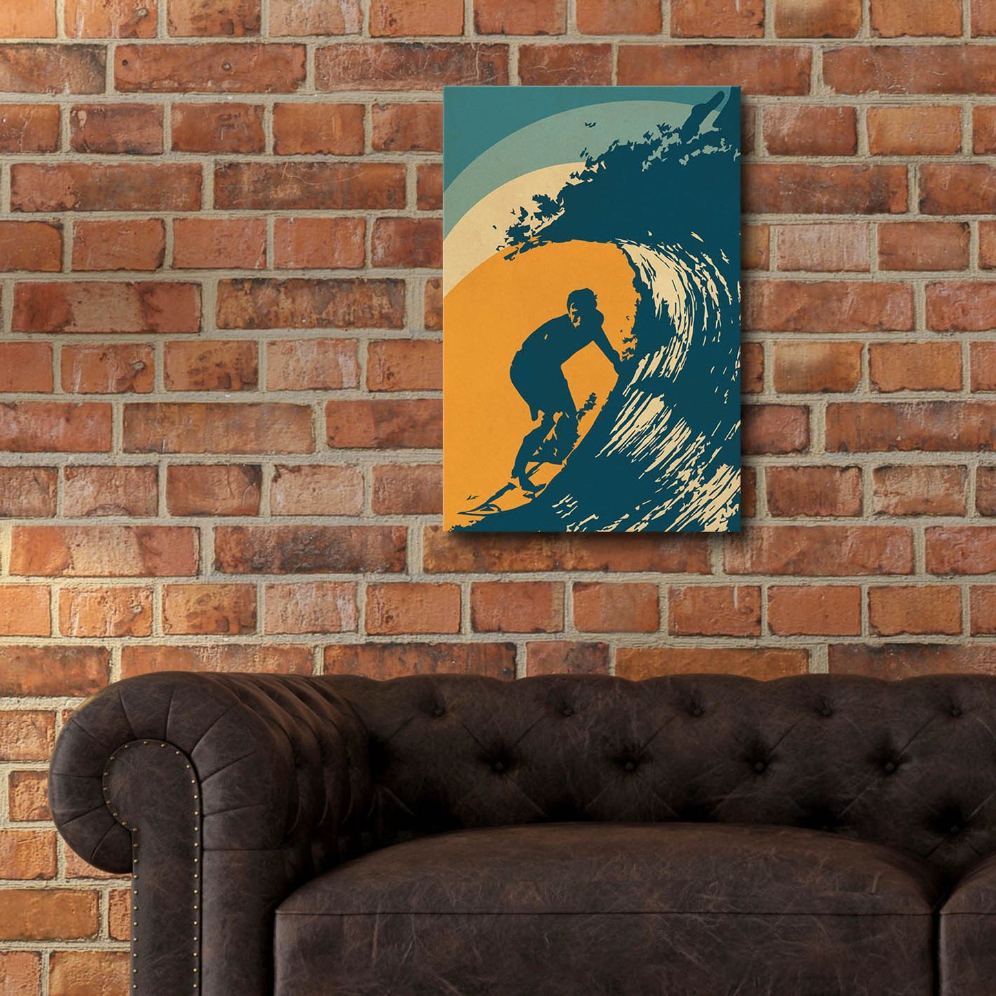 Epic Art 'Retro Surfer' by Gary Williams, Acrylic Glass Wall Art,16x24