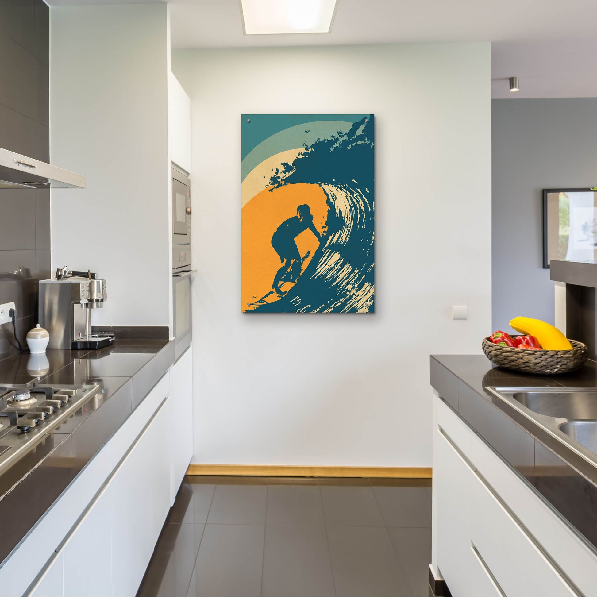 Epic Art 'Retro Surfer' by Gary Williams, Acrylic Glass Wall Art,24x36