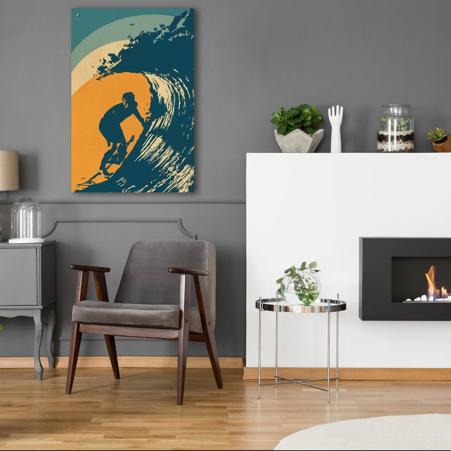 Epic Art 'Retro Surfer' by Gary Williams, Acrylic Glass Wall Art,24x36