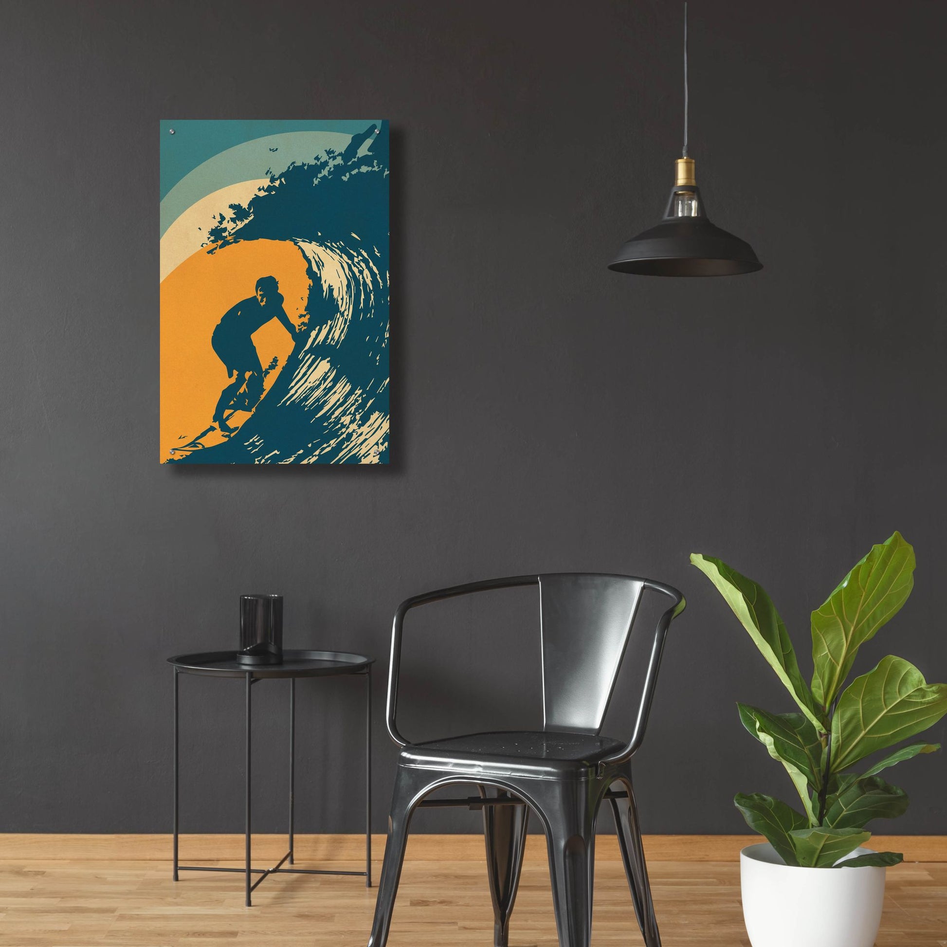 Epic Art 'Retro Surfer' by Gary Williams, Acrylic Glass Wall Art,24x36