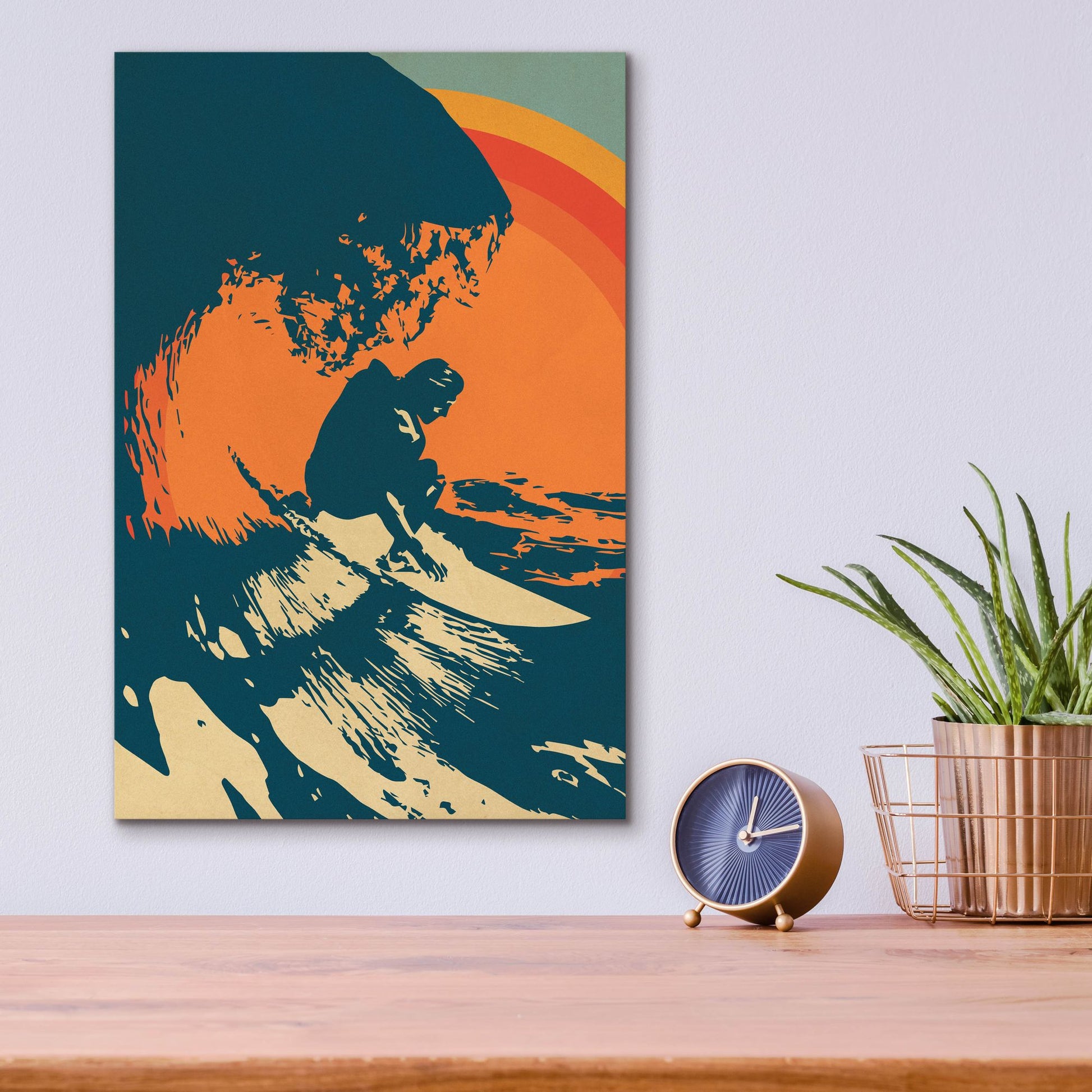 Epic Art 'Retro Surfer 2' by Gary Williams, Acrylic Glass Wall Art,12x16