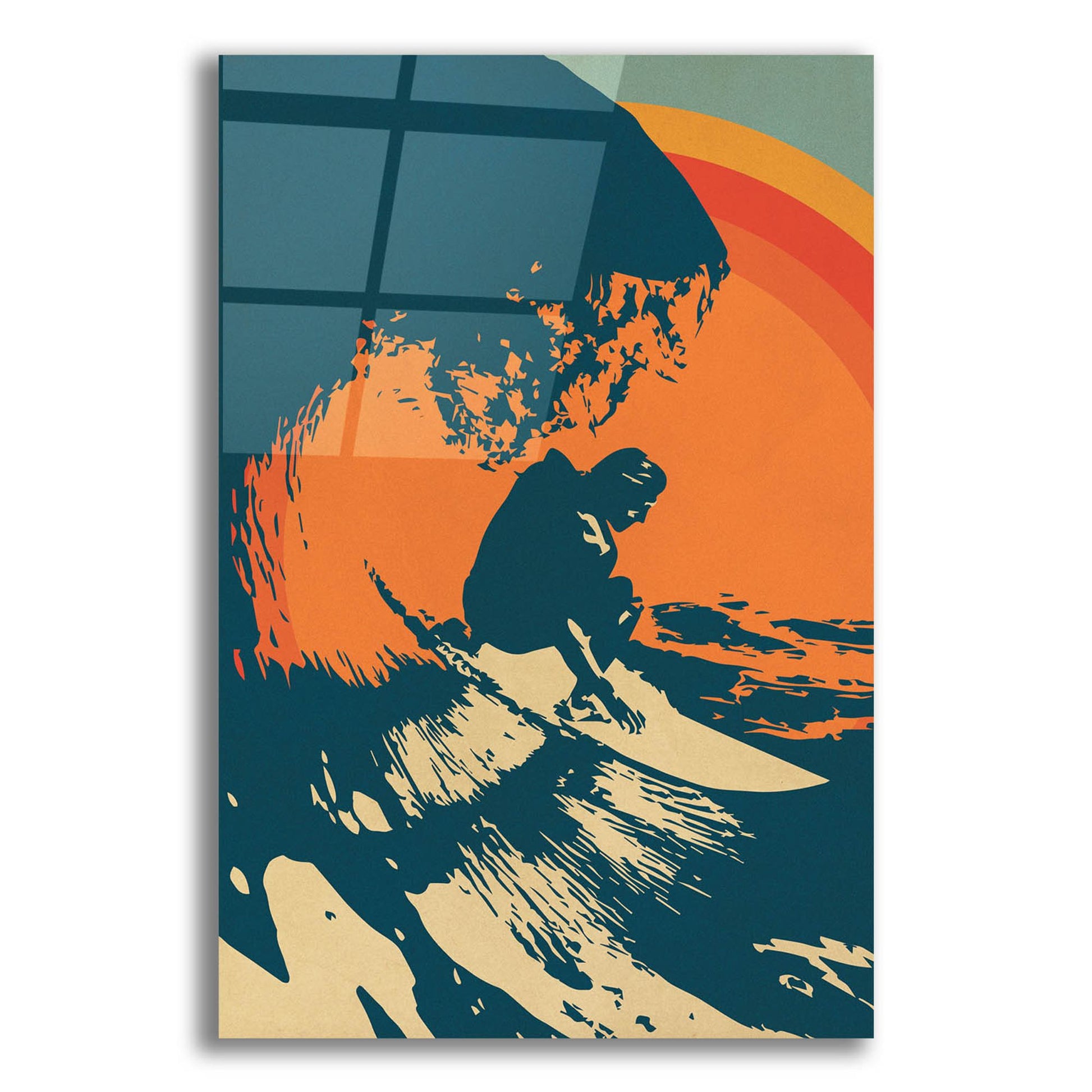 Epic Art 'Retro Surfer 2' by Gary Williams, Acrylic Glass Wall Art,12x16