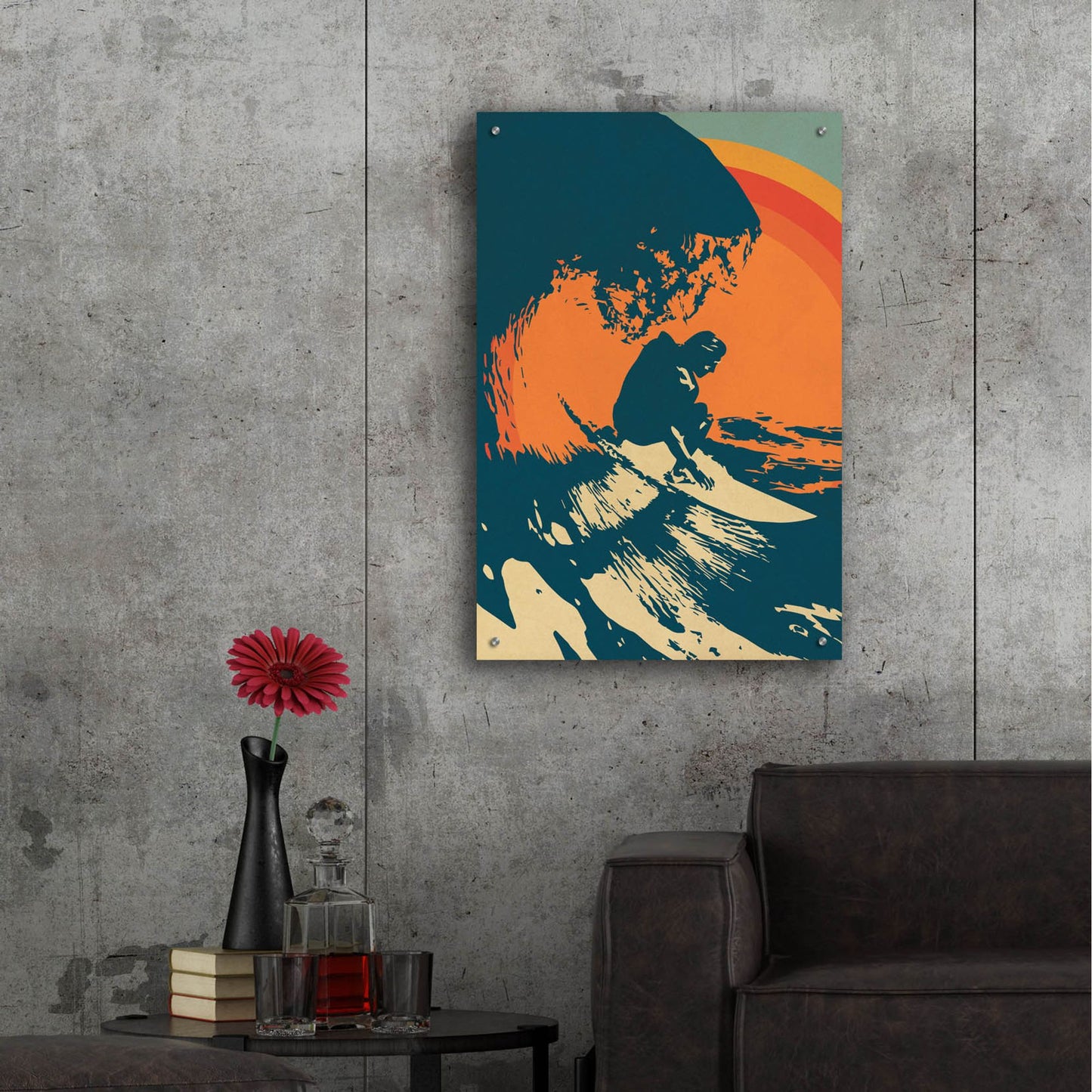 Epic Art 'Retro Surfer 2' by Gary Williams, Acrylic Glass Wall Art,24x36