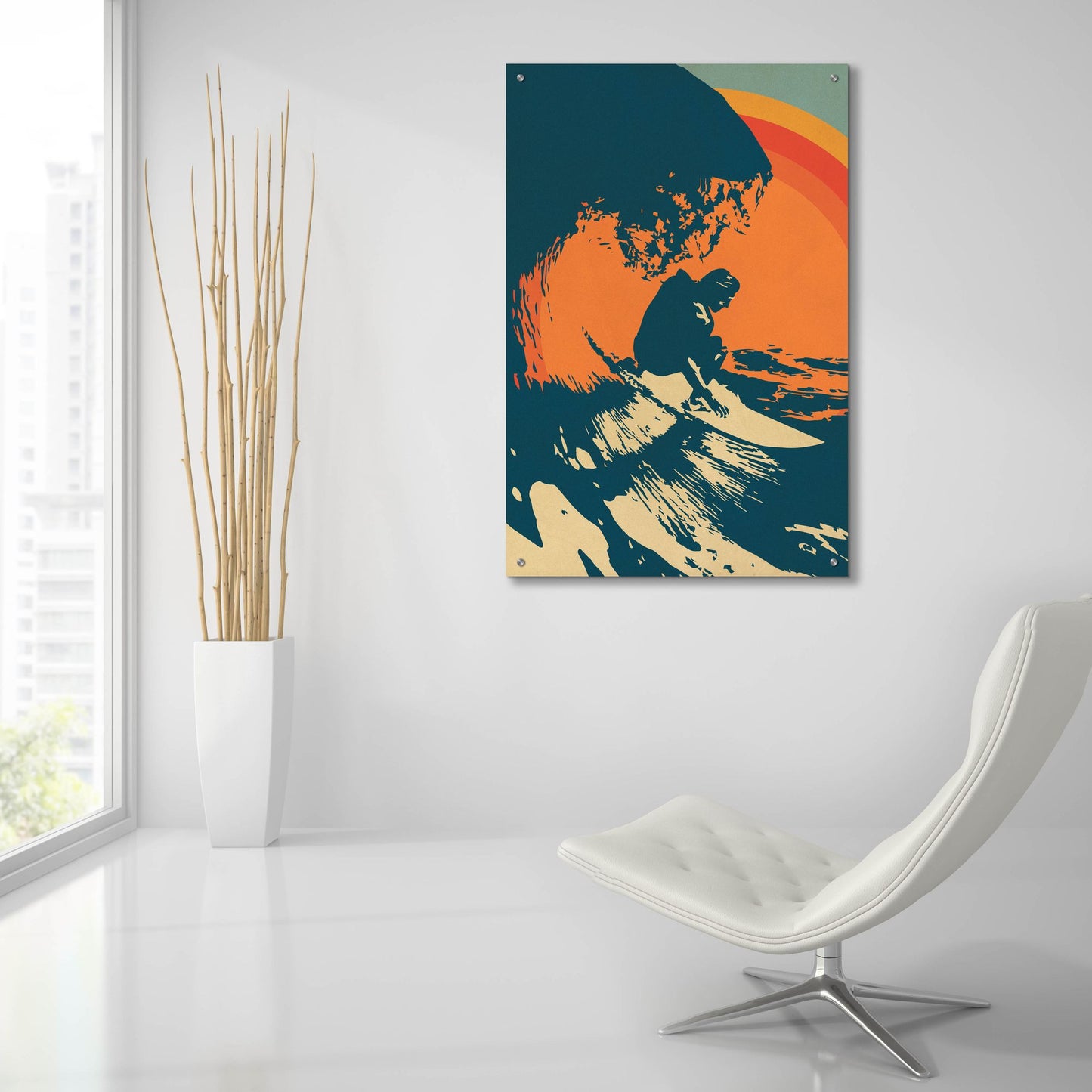 Epic Art 'Retro Surfer 2' by Gary Williams, Acrylic Glass Wall Art,24x36