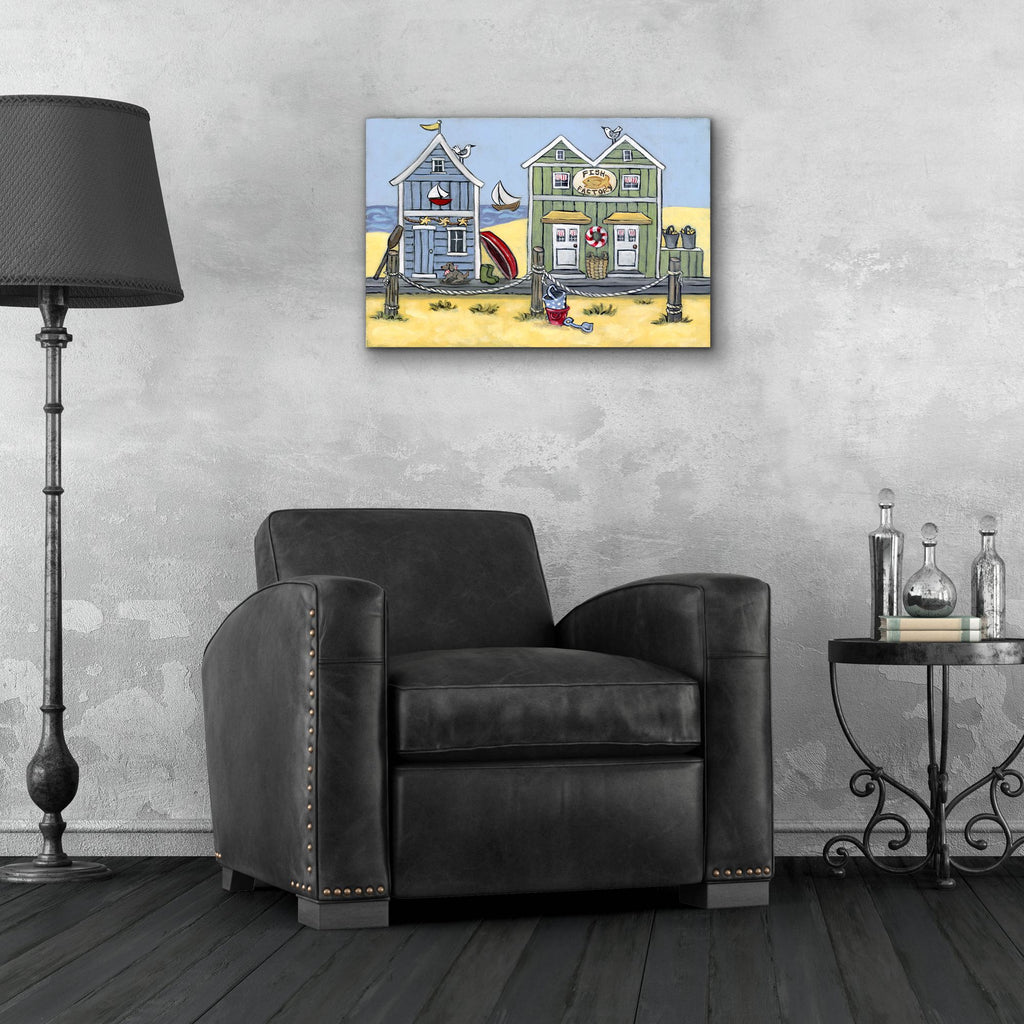 Epic Art 'Fish Factory' by Holly Wojhan, Acrylic Glass Wall Art,24x16