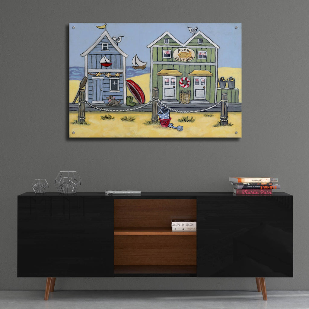 Epic Art 'Fish Factory' by Holly Wojhan, Acrylic Glass Wall Art,36x24