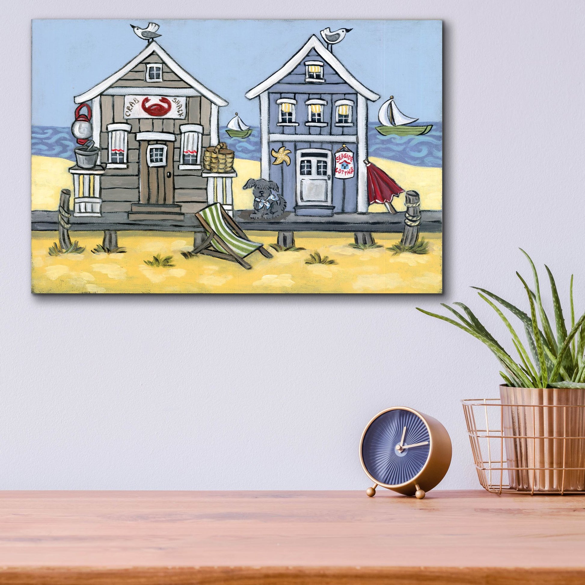 Epic Art 'Crab Shack' by Holly Wojhan, Acrylic Glass Wall Art,16x12