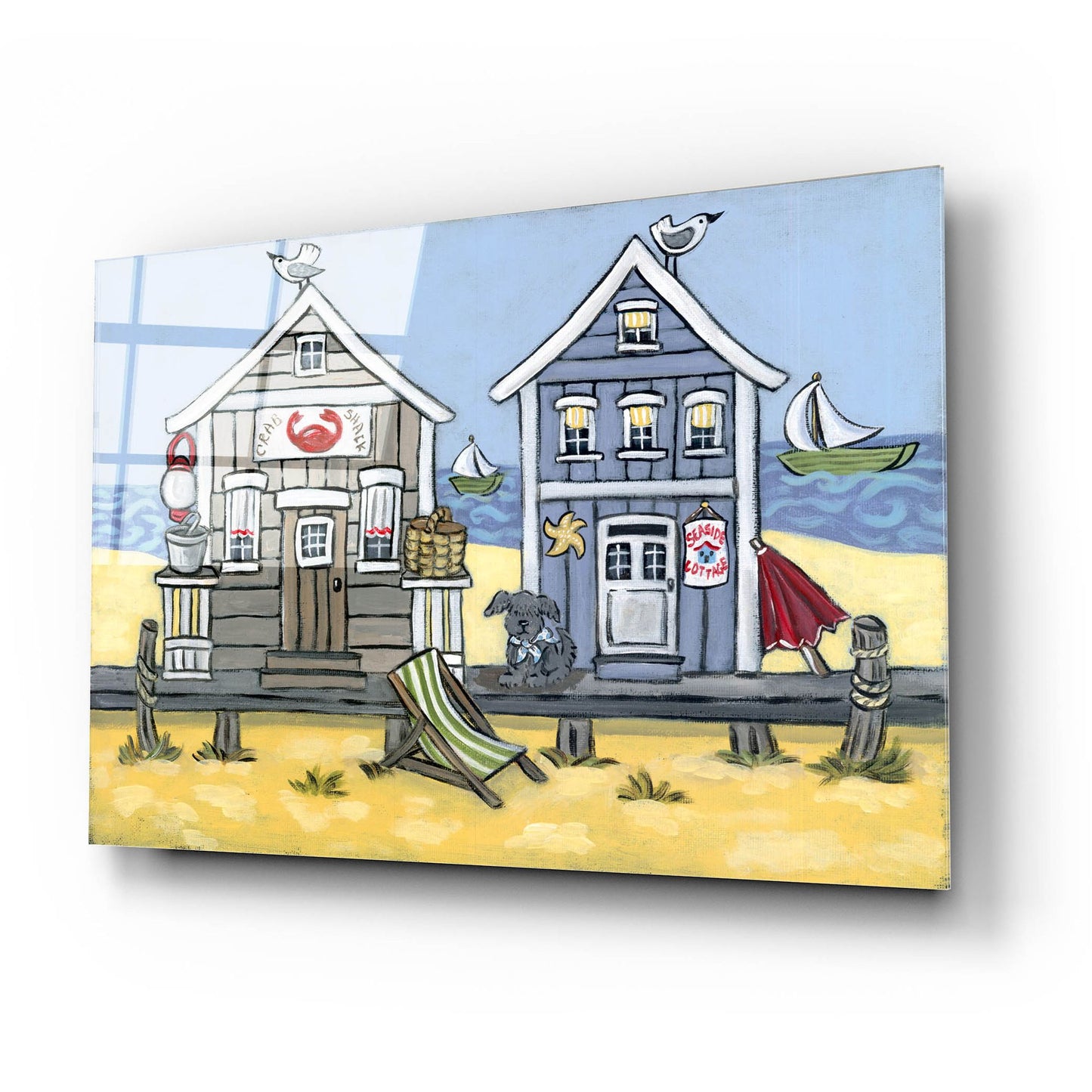 Epic Art 'Crab Shack' by Holly Wojhan, Acrylic Glass Wall Art,24x16