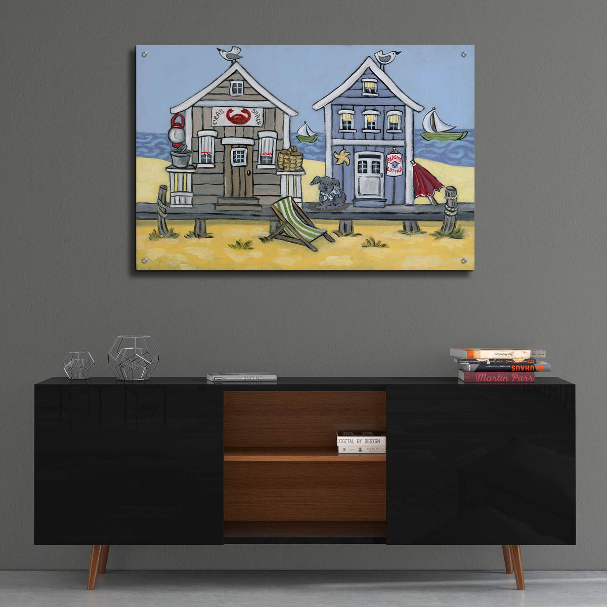 Epic Art 'Crab Shack' by Holly Wojhan, Acrylic Glass Wall Art,36x24