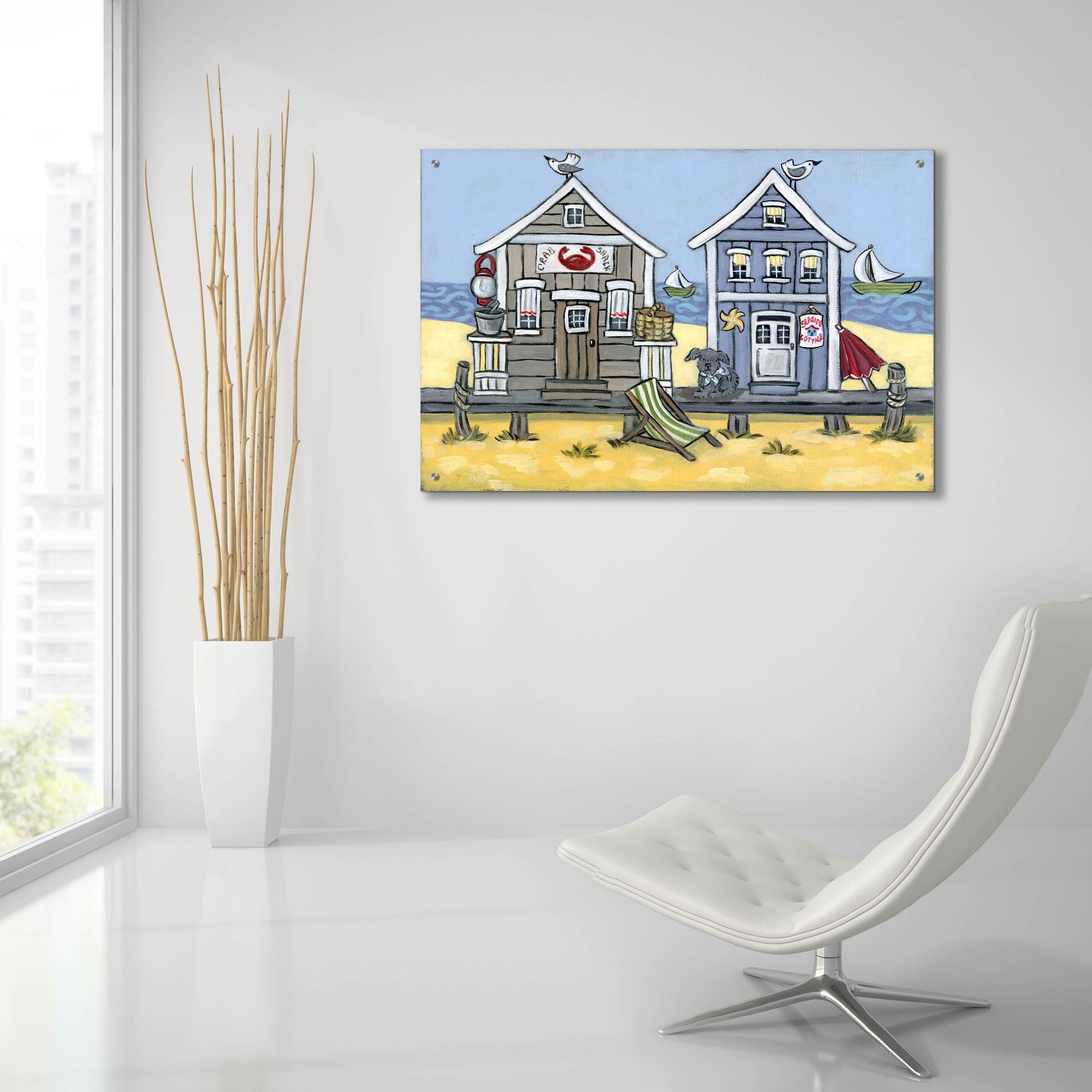 Epic Art 'Crab Shack' by Holly Wojhan, Acrylic Glass Wall Art,36x24