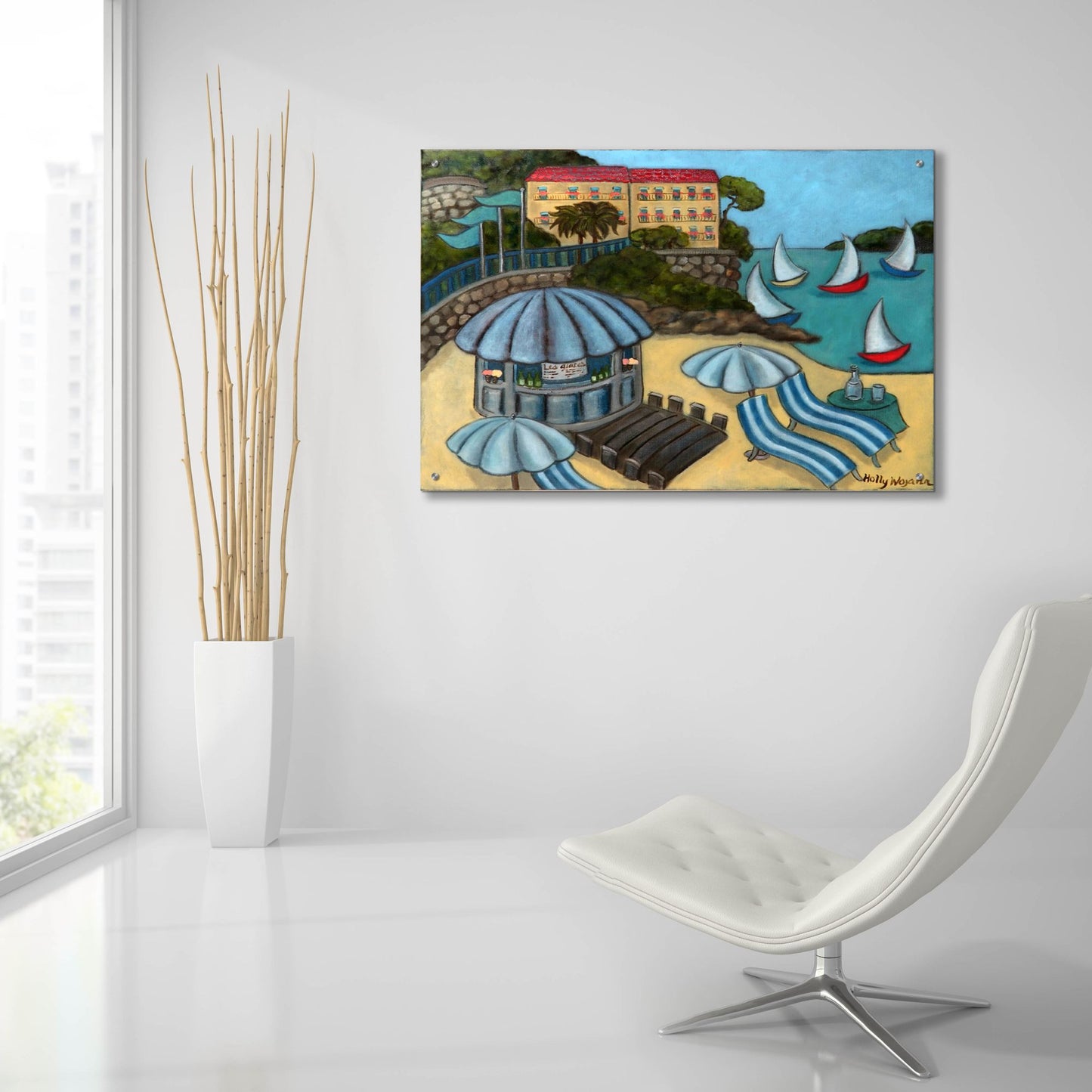 Epic Art 'Resting on the Rivieraf' by Holly Wojhan, Acrylic Glass Wall Art,36x24