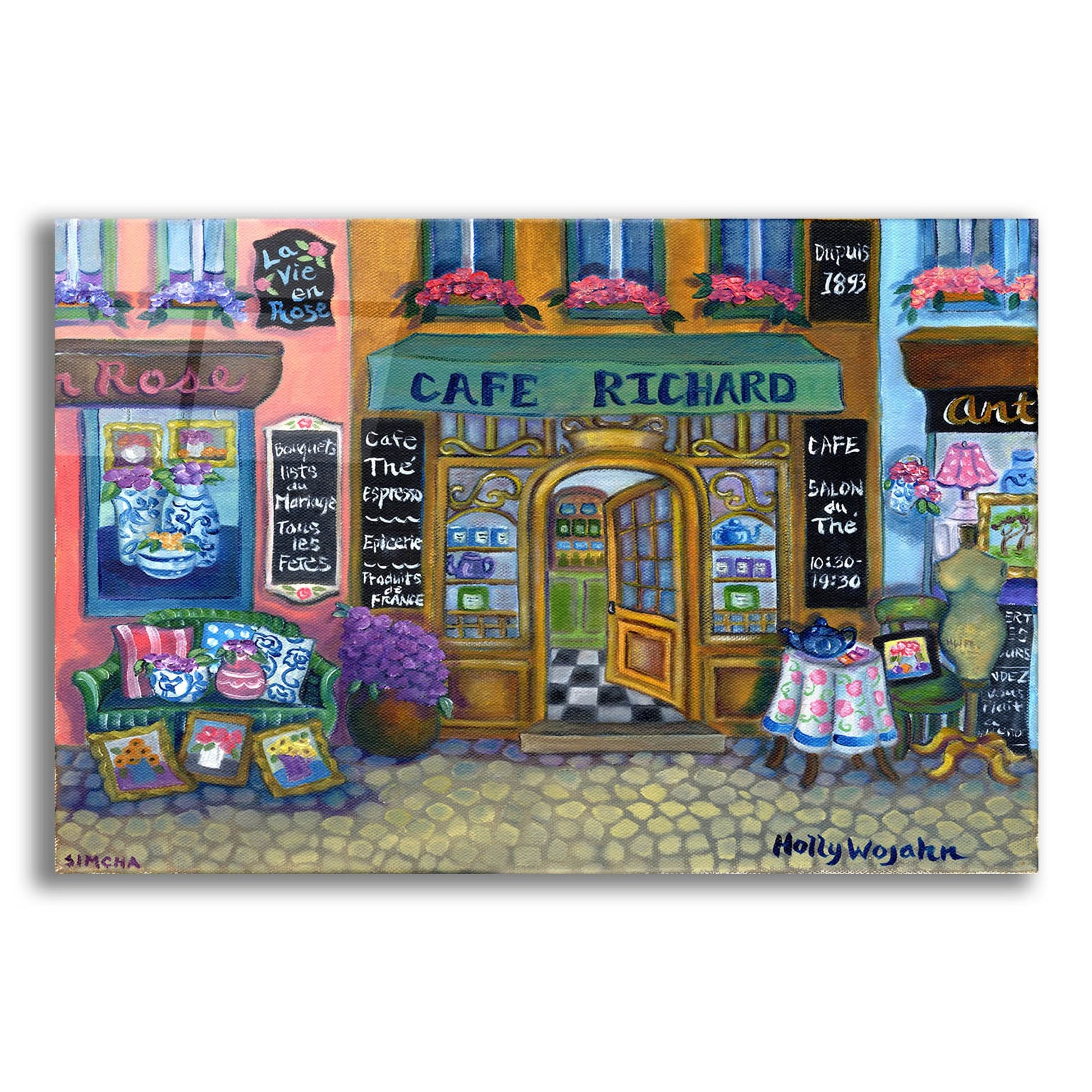 Epic Art 'Coffees and Teas' by Holly Wojhan, Acrylic Glass Wall Art,24x16