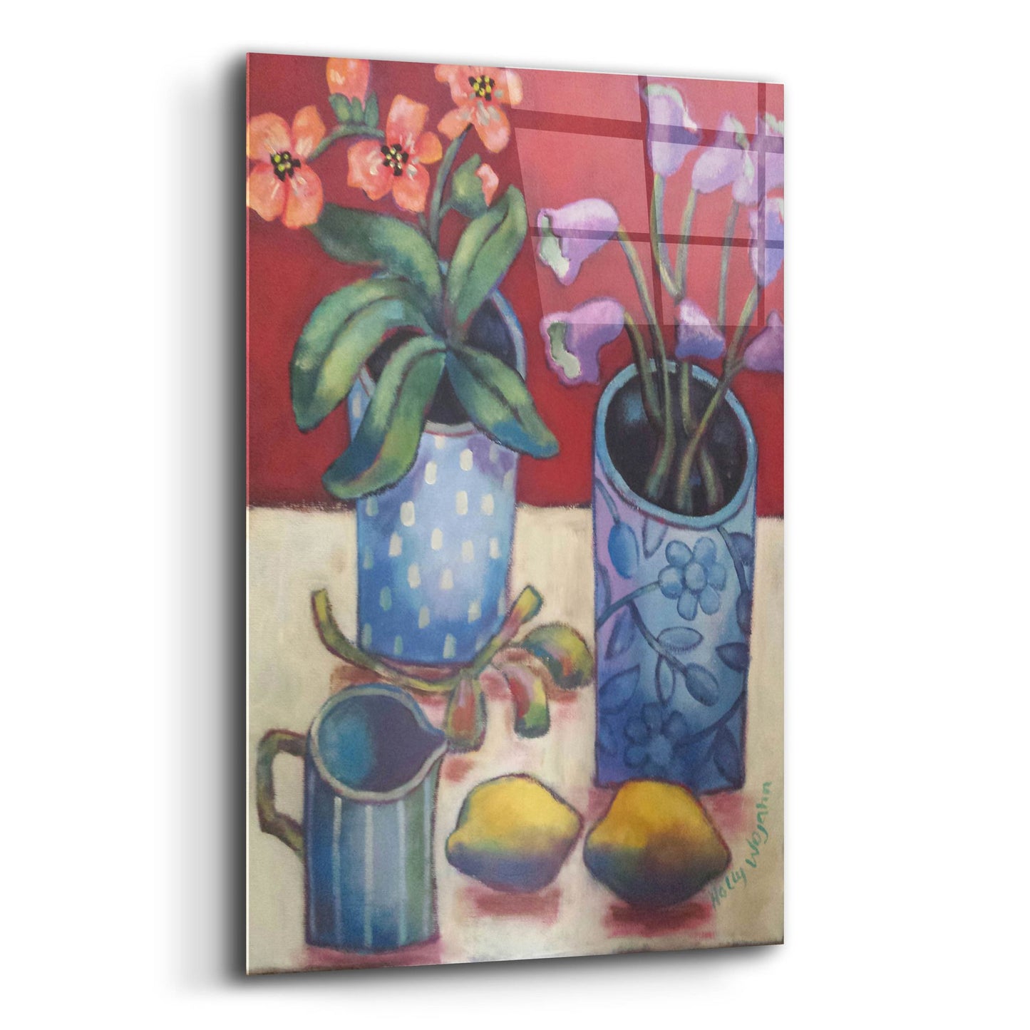 Epic Art 'Des fleurs et citrons' by Holly Wojhan, Acrylic Glass Wall Art,12x16