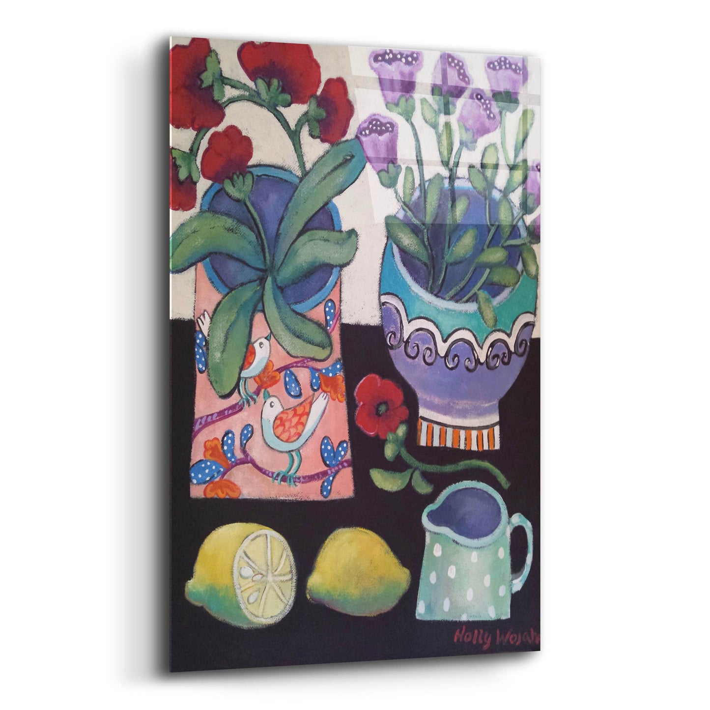 Epic Art 'Happy Still Life with Lemon' by Holly Wojhan, Acrylic Glass Wall Art,12x16