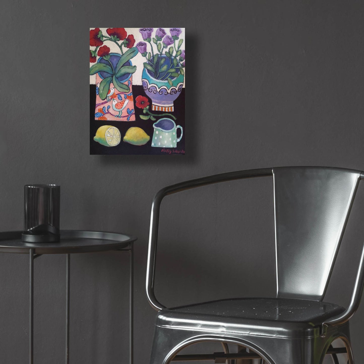 Epic Art 'Happy Still Life with Lemon' by Holly Wojhan, Acrylic Glass Wall Art,12x16