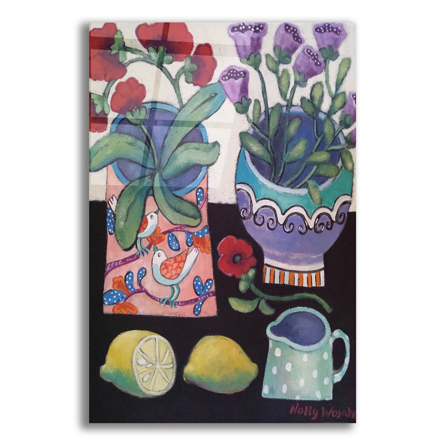 Epic Art 'Happy Still Life with Lemon' by Holly Wojhan, Acrylic Glass Wall Art