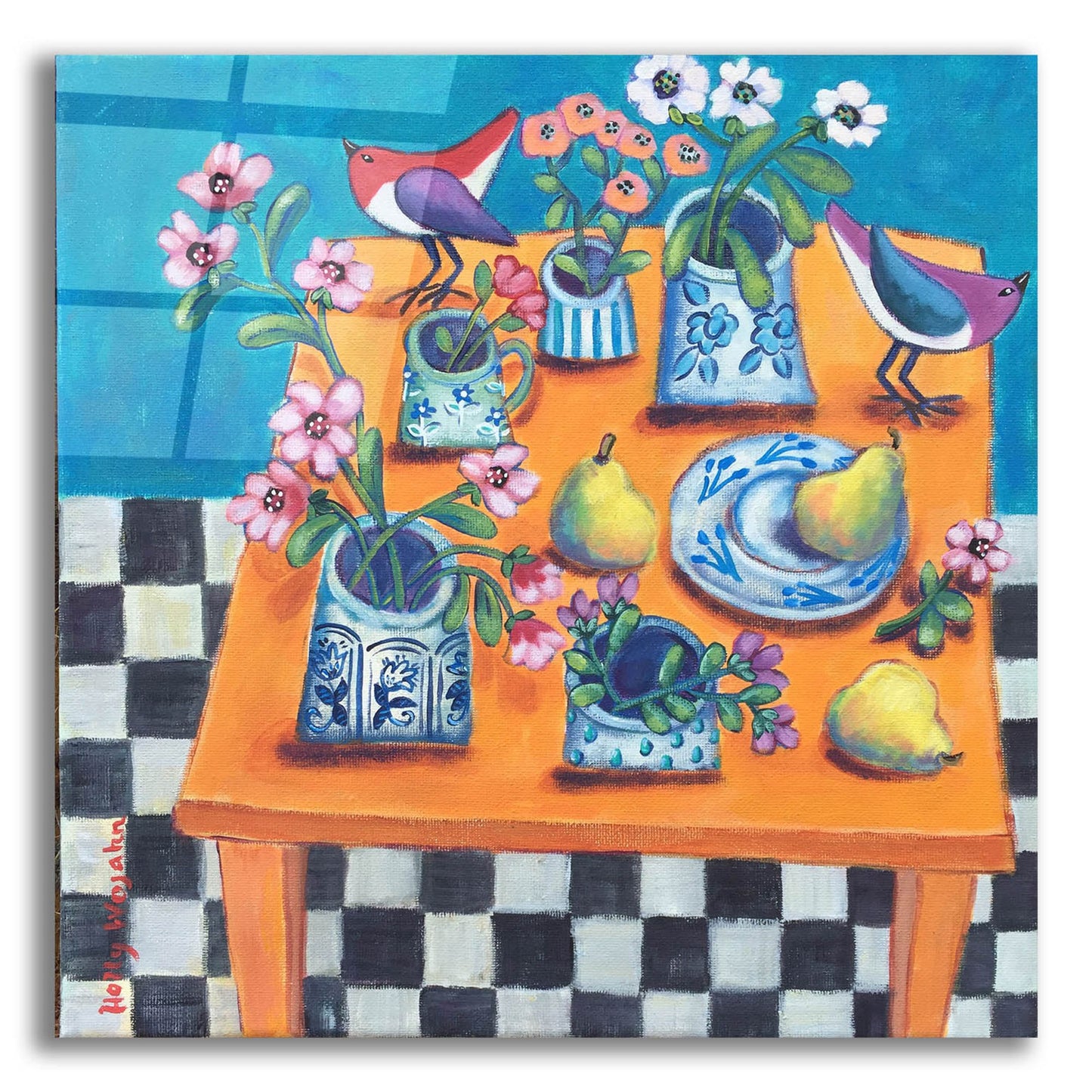 Epic Art 'This Table Has The Blues' by Holly Wojhan, Acrylic Glass Wall Art