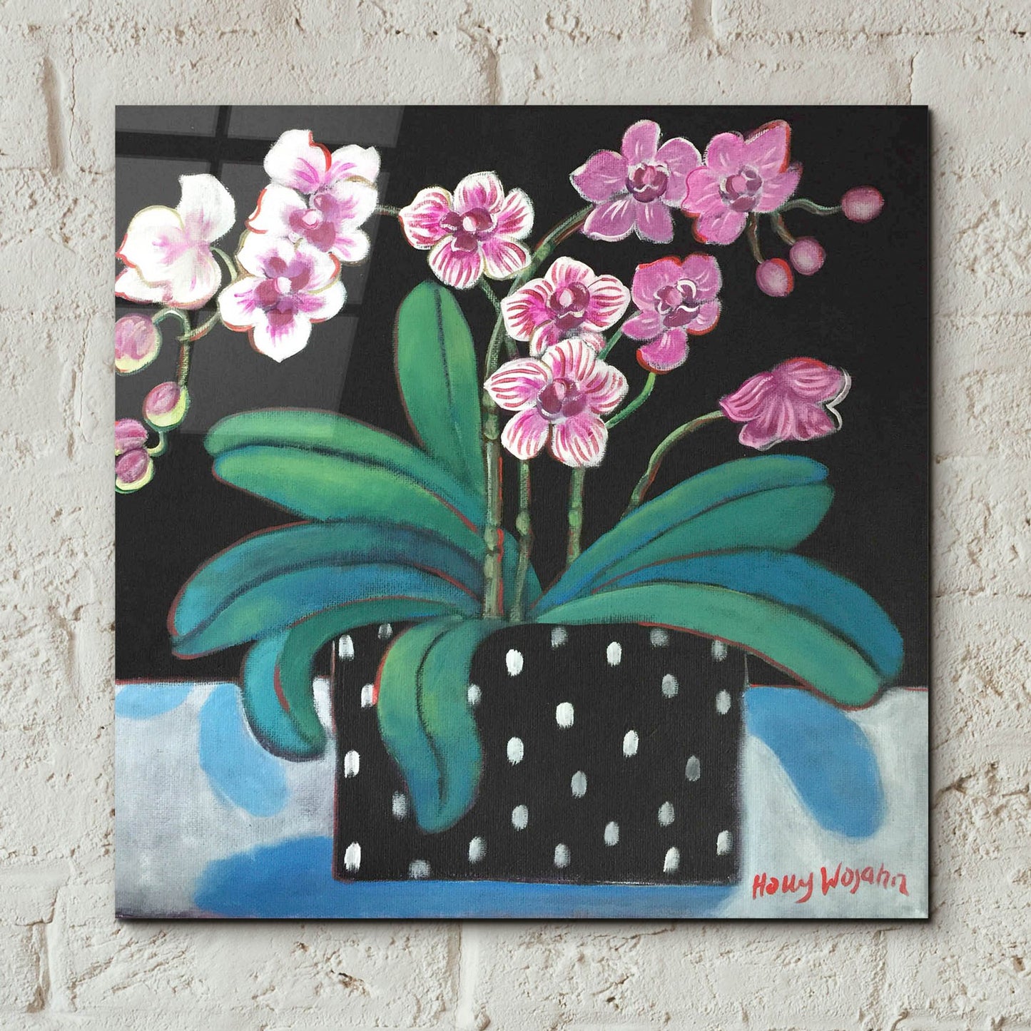 Epic Art 'Orchid For Terri' by Holly Wojhan, Acrylic Glass Wall Art,12x12