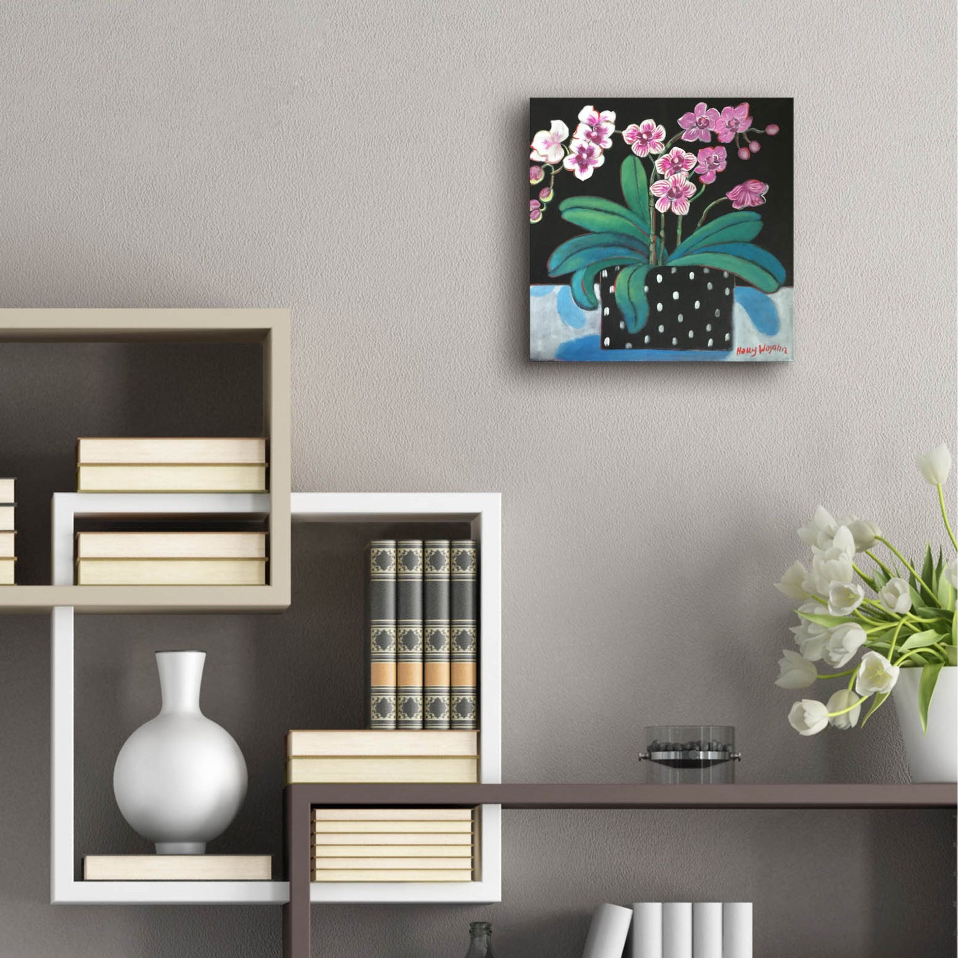 Epic Art 'Orchid For Terri' by Holly Wojhan, Acrylic Glass Wall Art,12x12