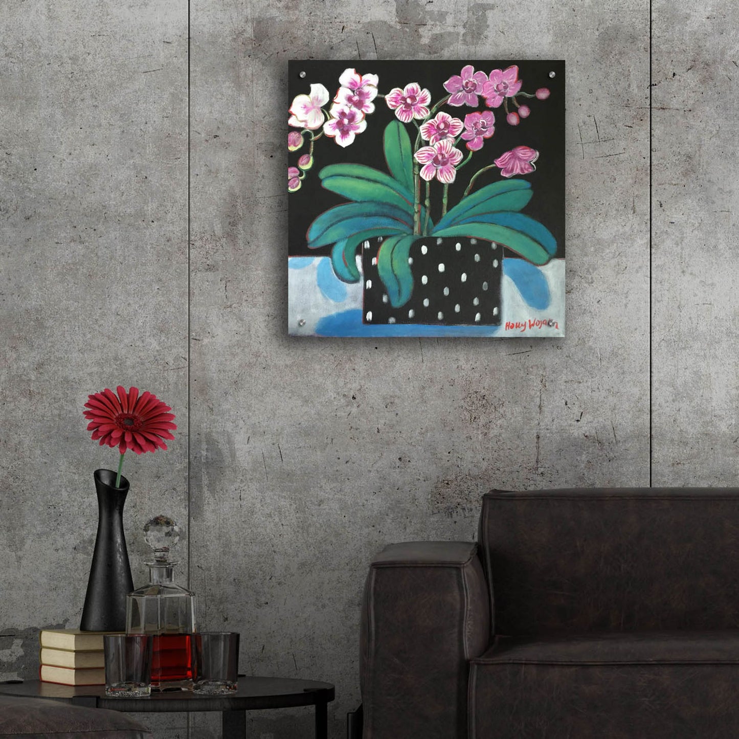 Epic Art 'Orchid For Terri' by Holly Wojhan, Acrylic Glass Wall Art,24x24