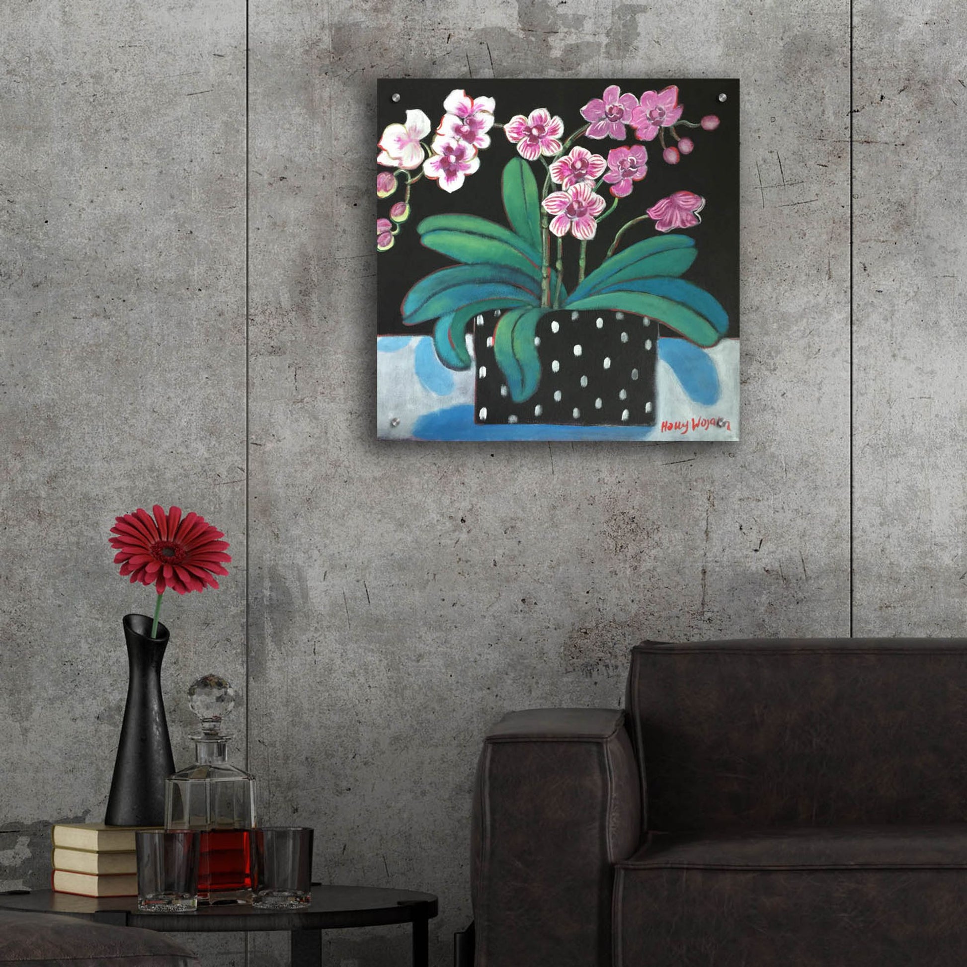 Epic Art 'Orchid For Terri' by Holly Wojhan, Acrylic Glass Wall Art,24x24