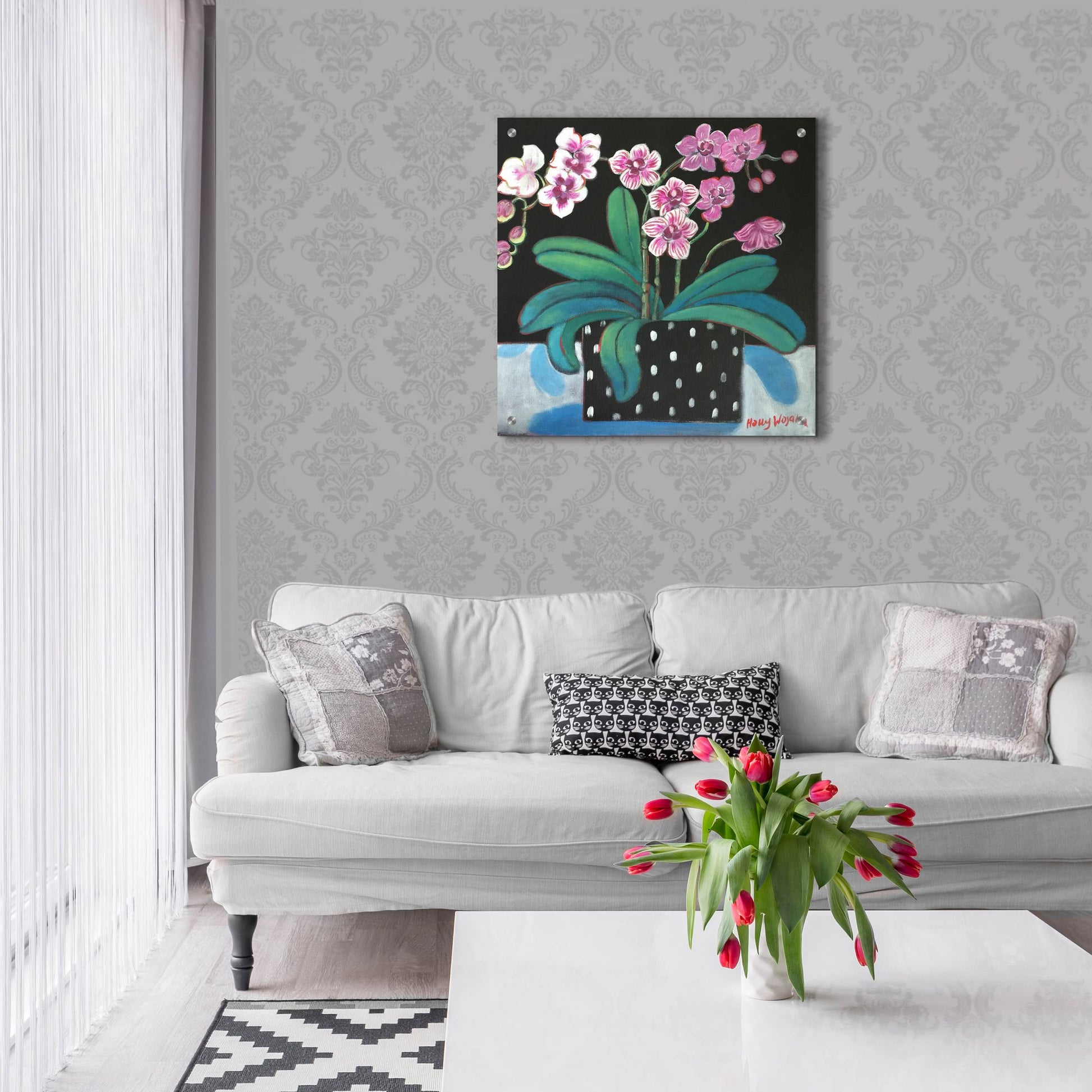 Epic Art 'Orchid For Terri' by Holly Wojhan, Acrylic Glass Wall Art,24x24