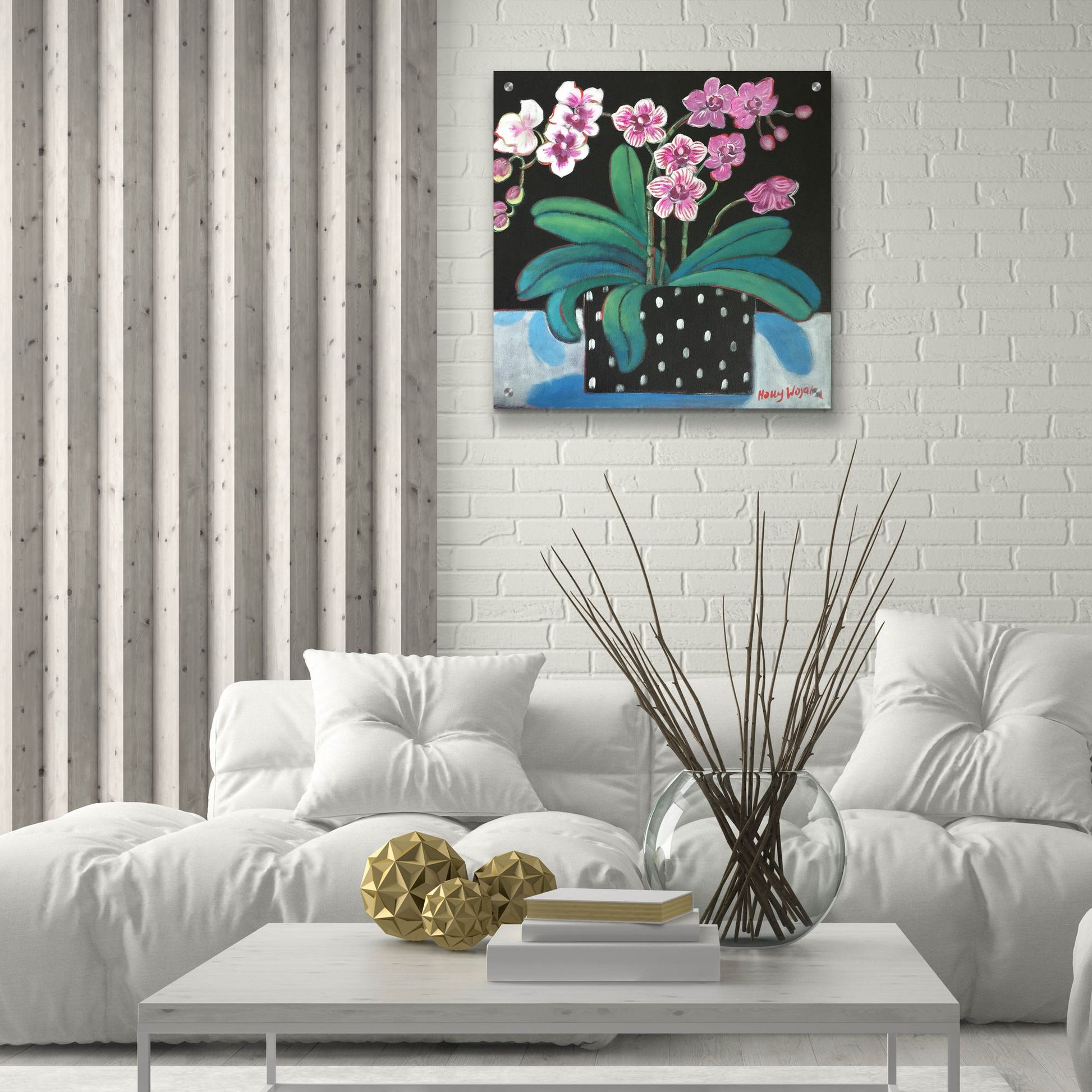 Epic Art 'Orchid For Terri' by Holly Wojhan, Acrylic Glass Wall Art,24x24