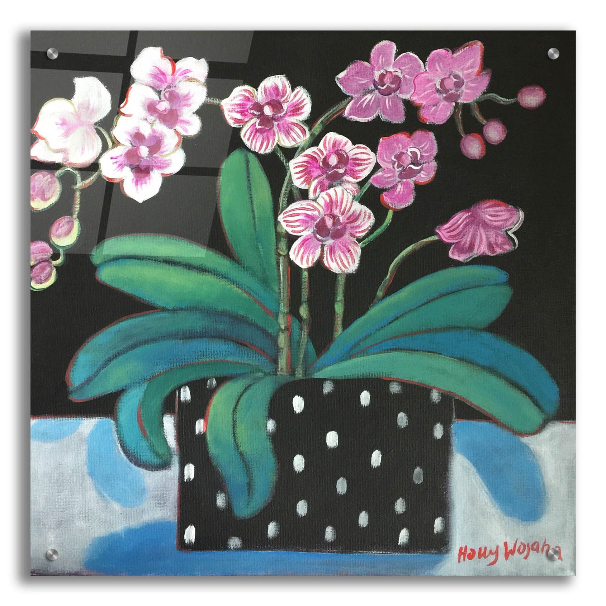 Epic Art 'Orchid For Terri' by Holly Wojhan, Acrylic Glass Wall Art,24x24