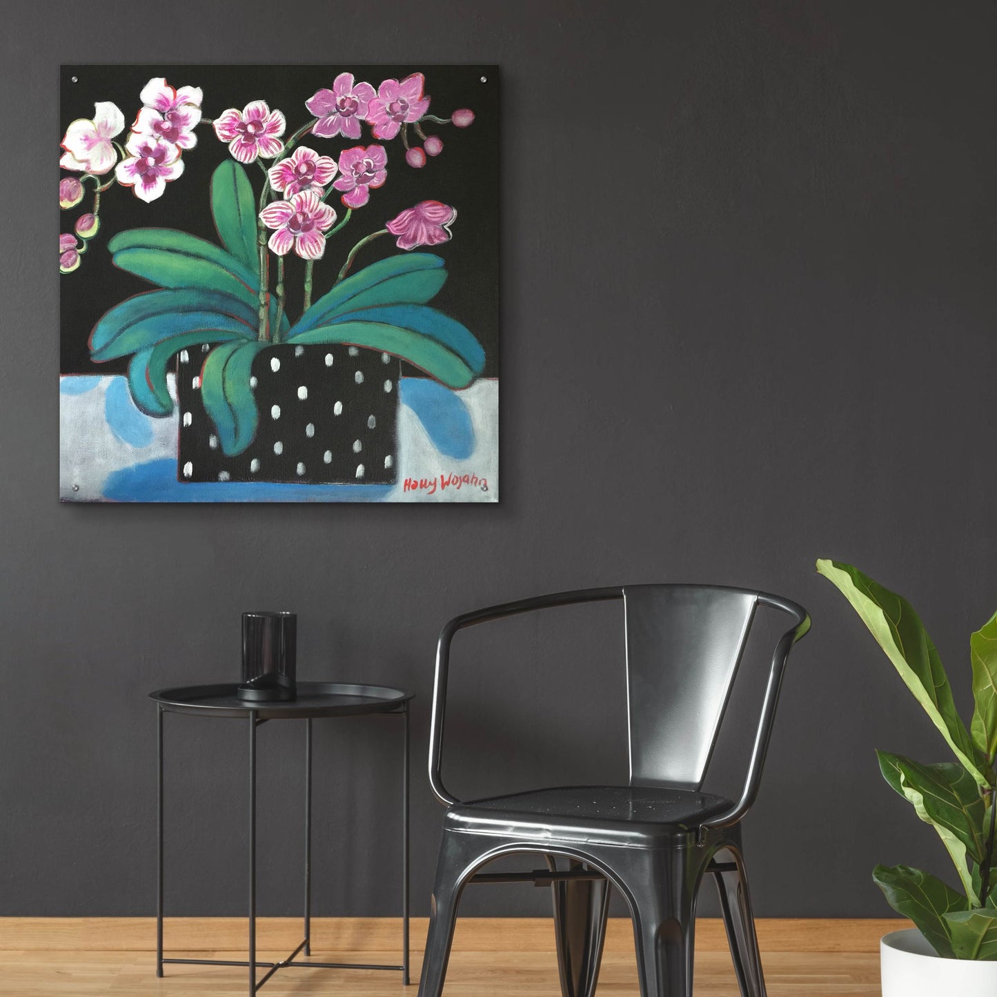 Epic Art 'Orchid For Terri' by Holly Wojhan, Acrylic Glass Wall Art,36x36