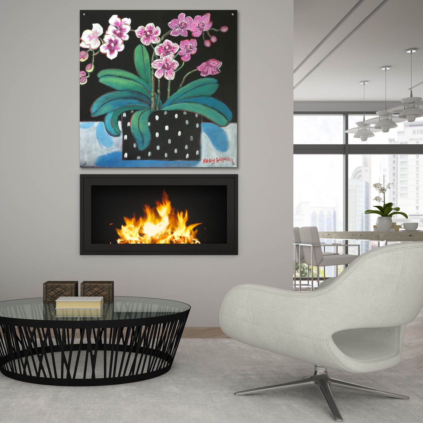 Epic Art 'Orchid For Terri' by Holly Wojhan, Acrylic Glass Wall Art,36x36