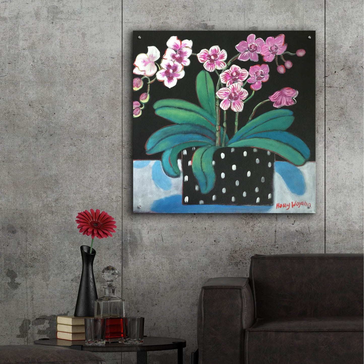 Epic Art 'Orchid For Terri' by Holly Wojhan, Acrylic Glass Wall Art,36x36