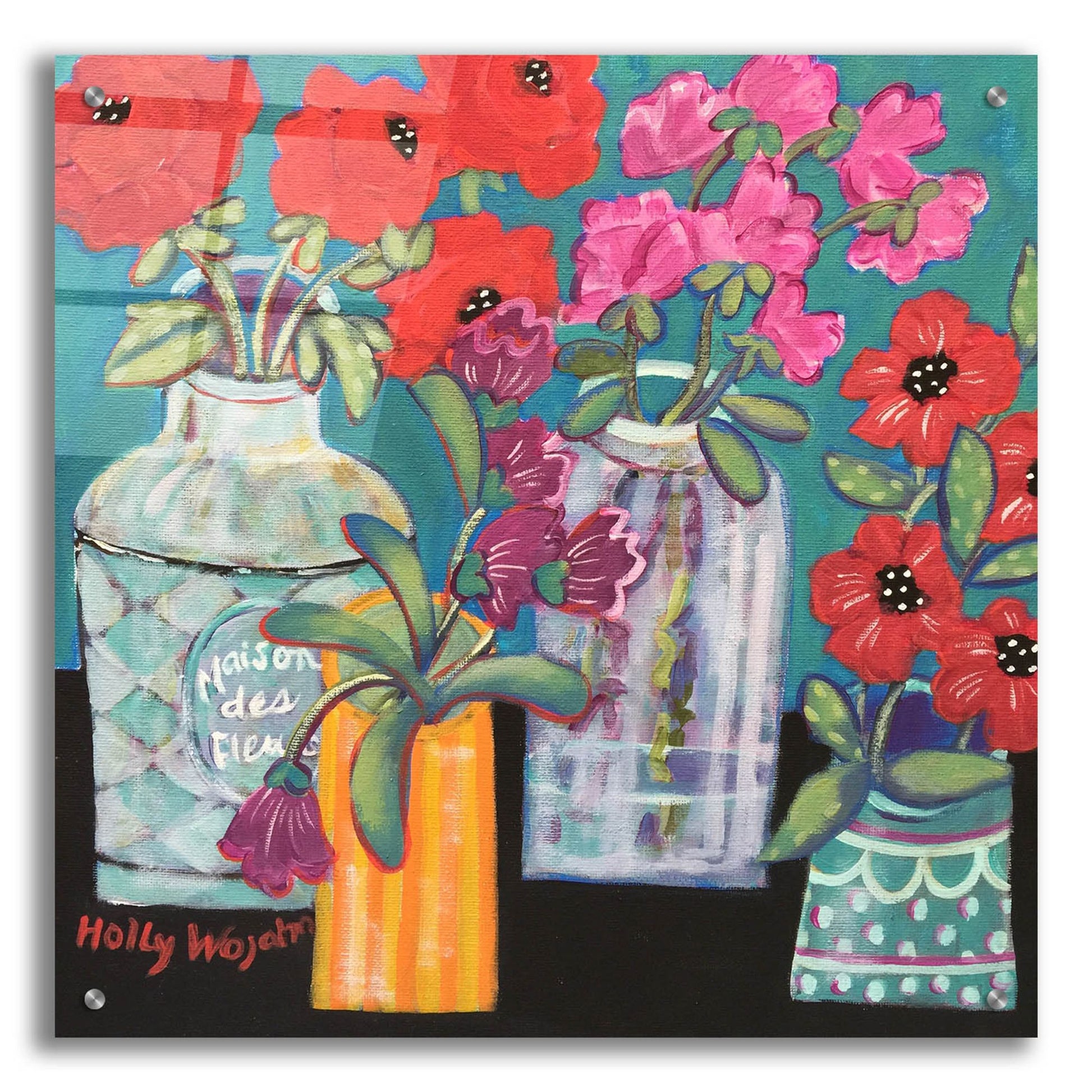 Epic Art 'Linger Longer Loverlies' by Holly Wojhan, Acrylic Glass Wall Art,24x24