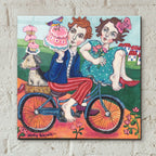Epic Art 'The Cake Getaway' by Holly Wojhan, Acrylic Glass Wall Art,12x12