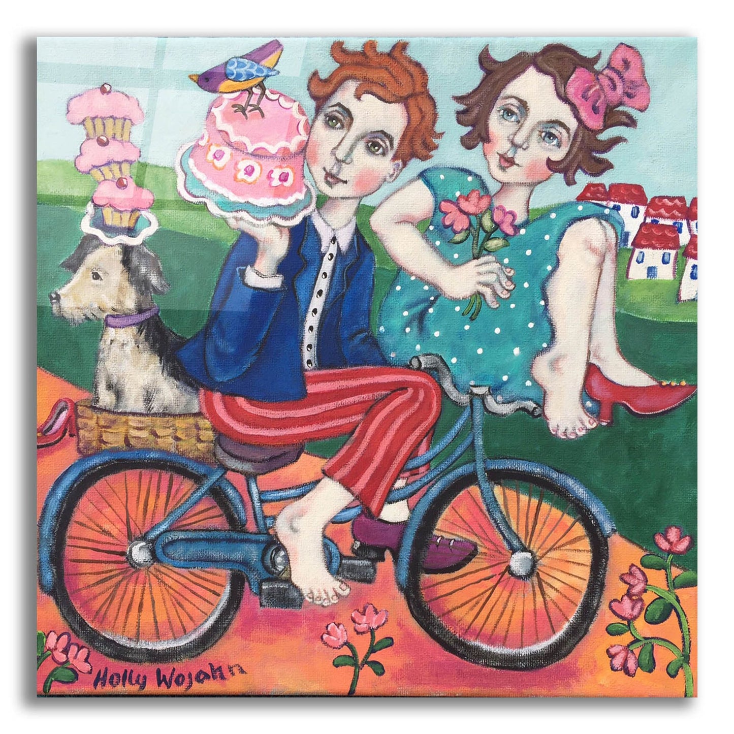 Epic Art 'The Cake Getaway' by Holly Wojhan, Acrylic Glass Wall Art,12x12