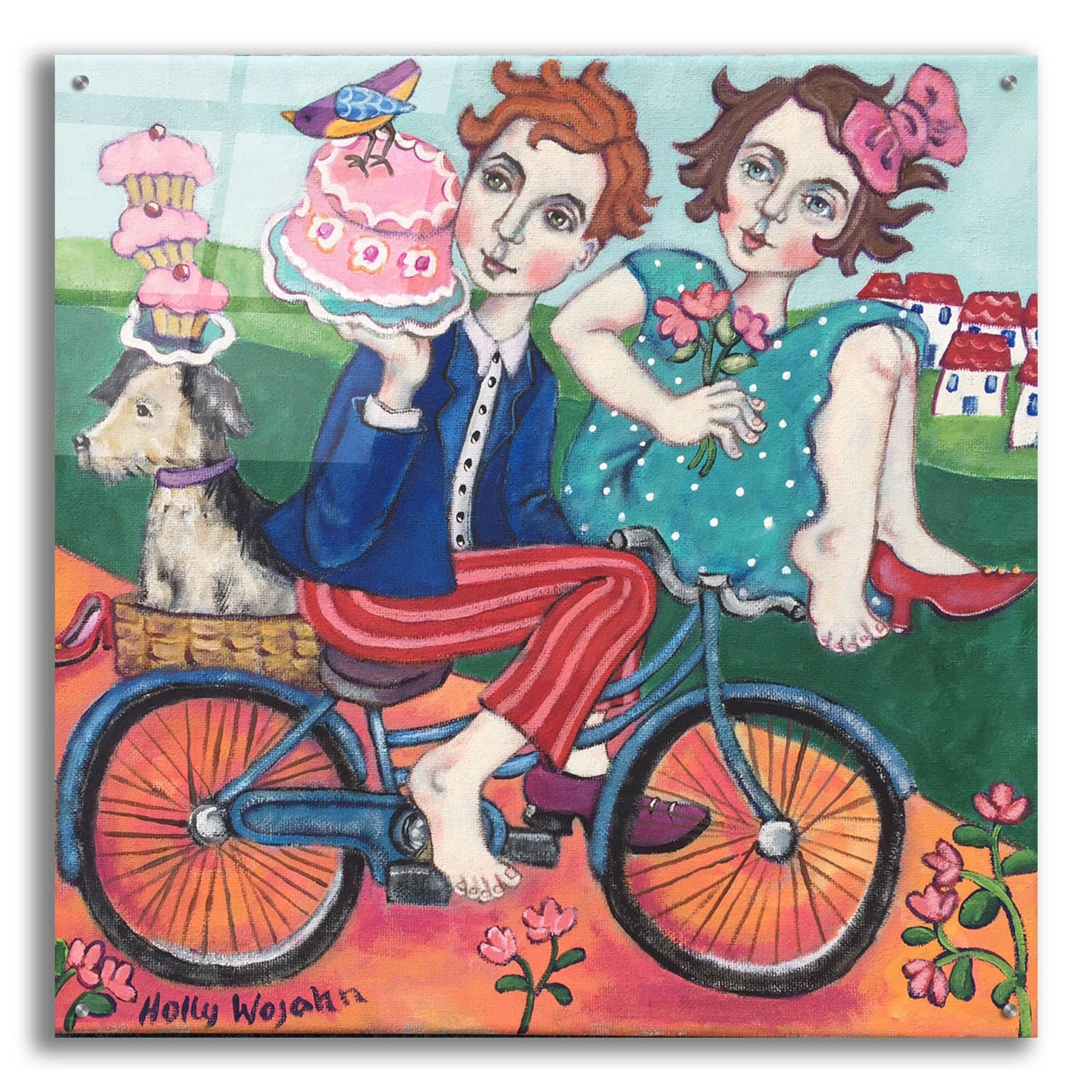 Epic Art 'The Cake Getaway' by Holly Wojhan, Acrylic Glass Wall Art,36x36